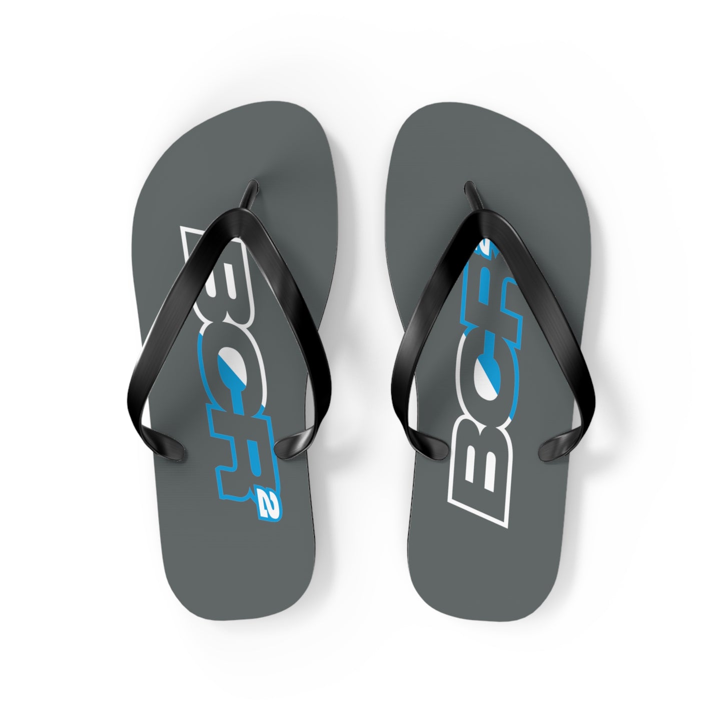 BCR Squared Gray Flip Flops