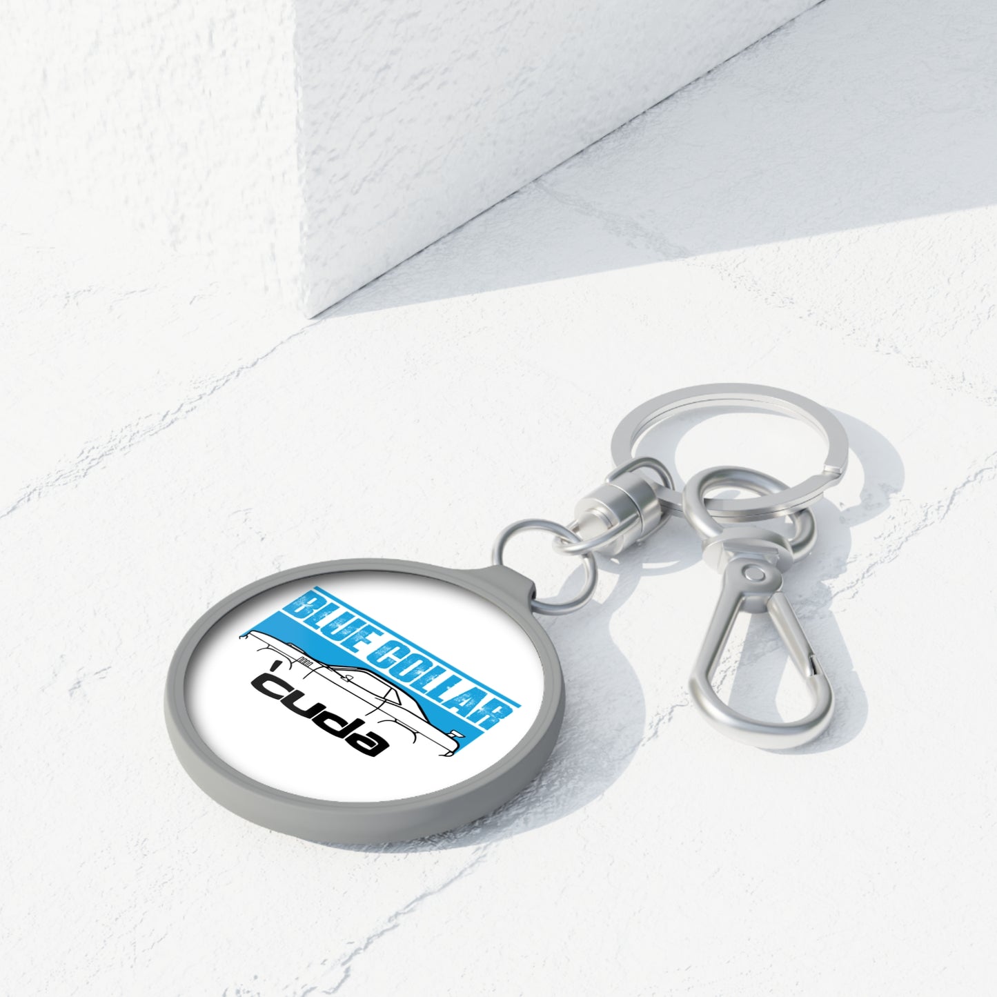 Blue Collar Cuda Keychain