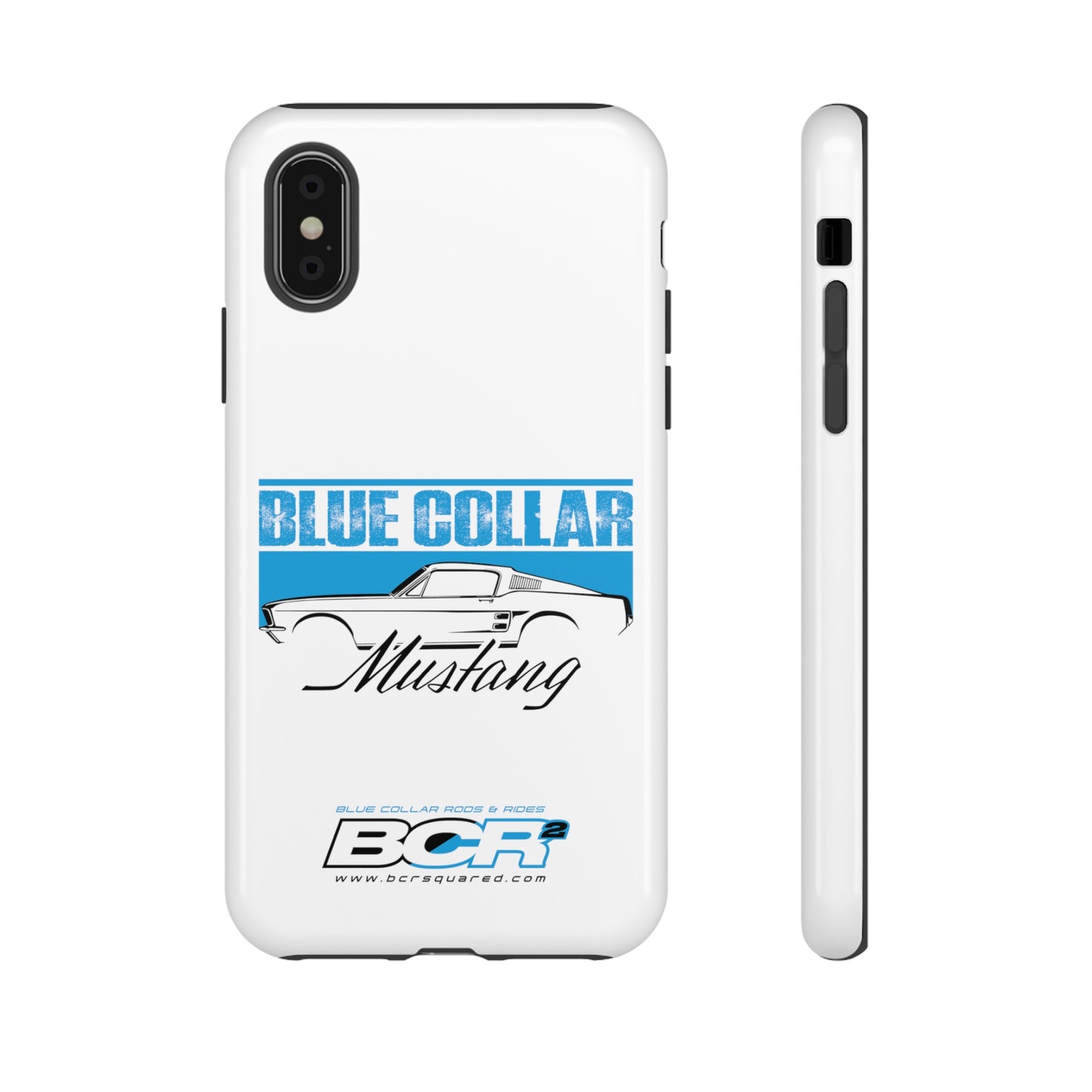 Blue Collar Mustang White Phone Case