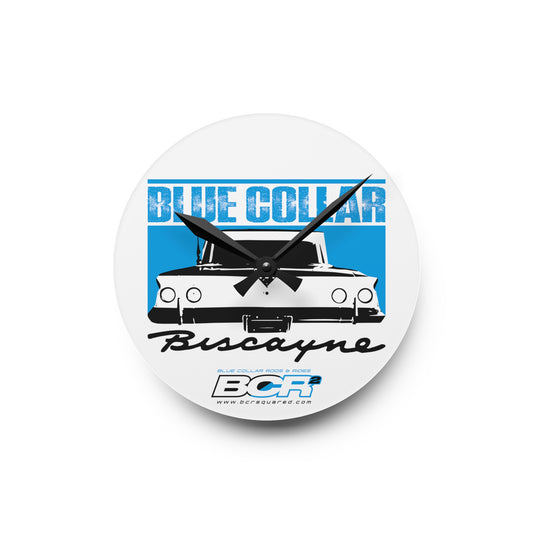 Blue Collar Biscayne Wall Clock