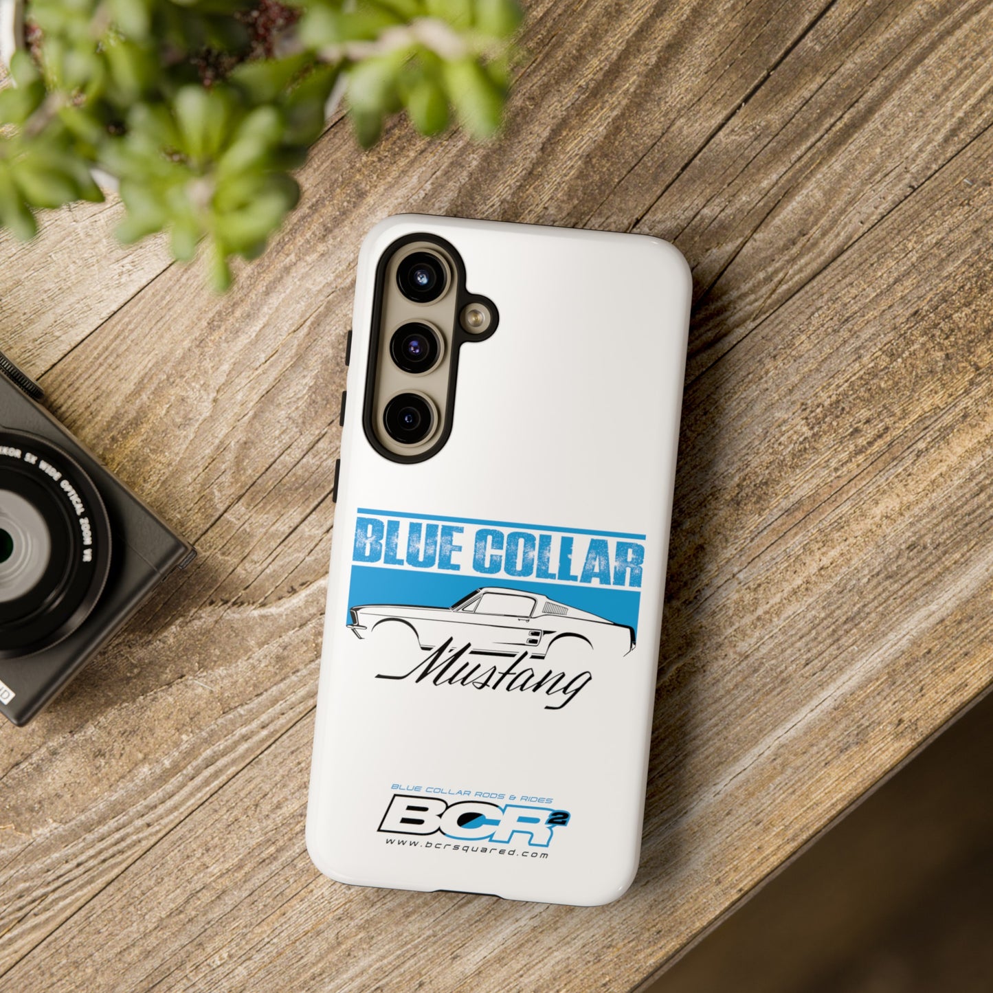 Blue Collar Mustang White Phone Case