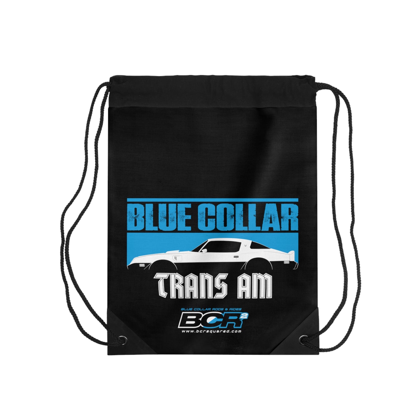 Blue Collar Trans Am Black Drawstring Bag