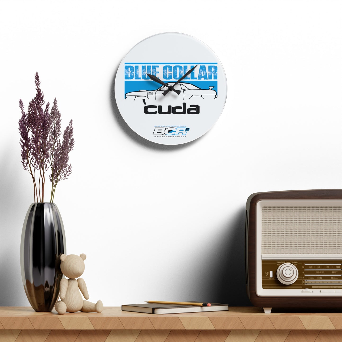 Blue Collar 'Cuda Wall Clock