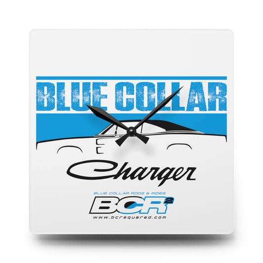 Blue Collar Charger Wall Clock