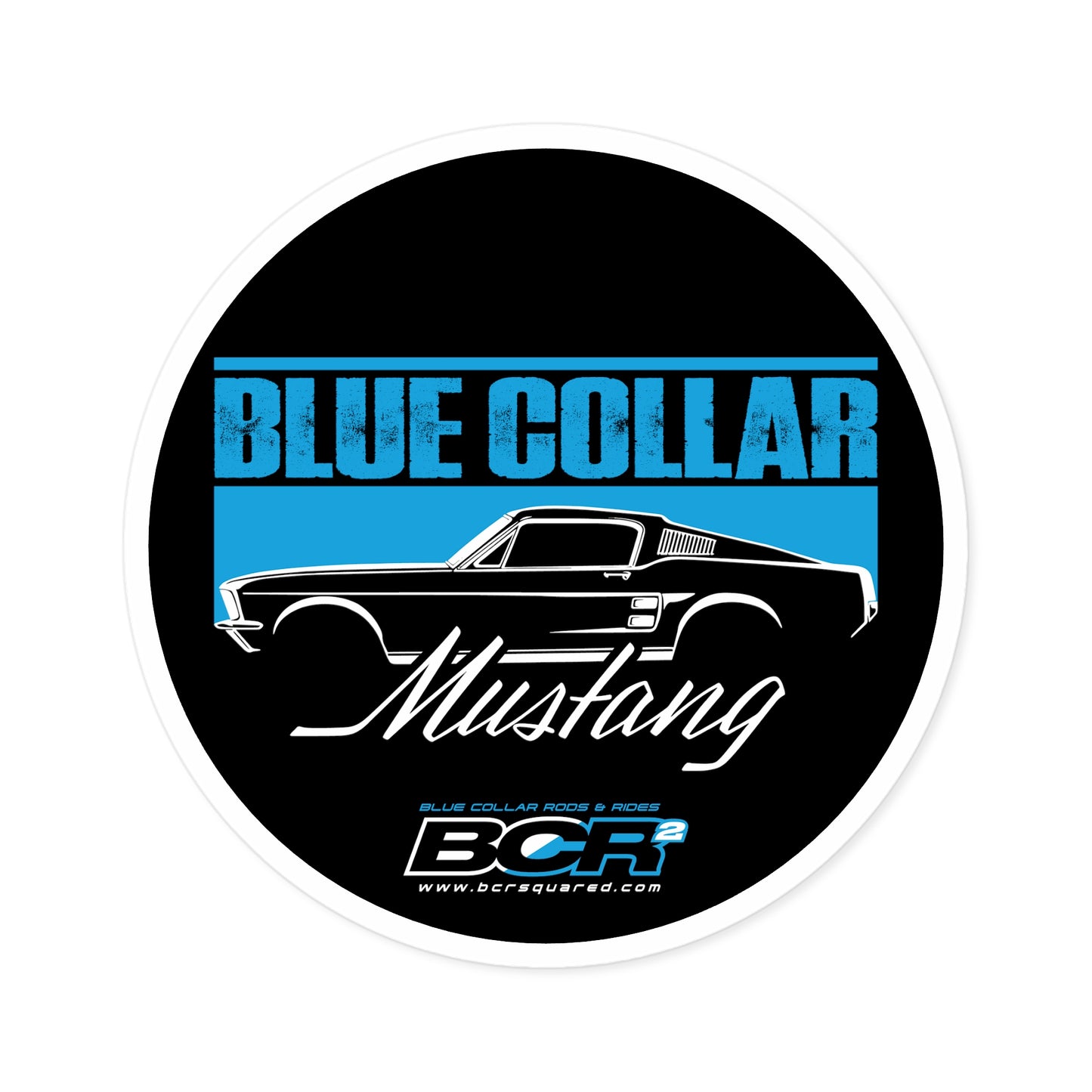 Blue Collar Mustang Sticker