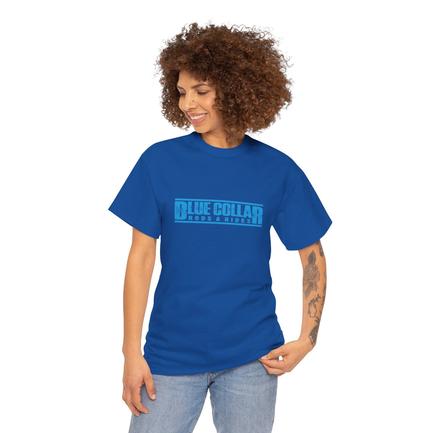 Blue Collar Block Logo Tee