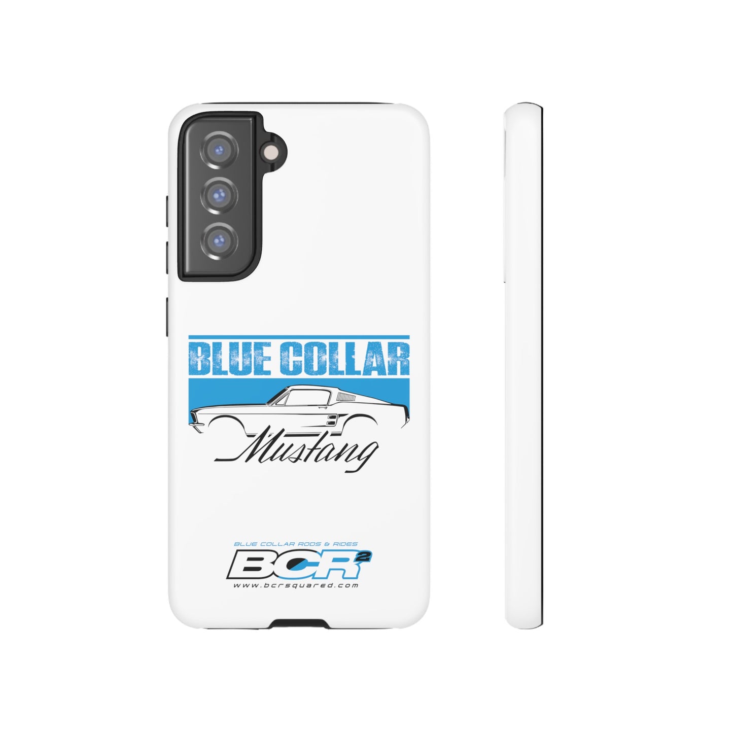 Blue Collar Mustang White Phone Case