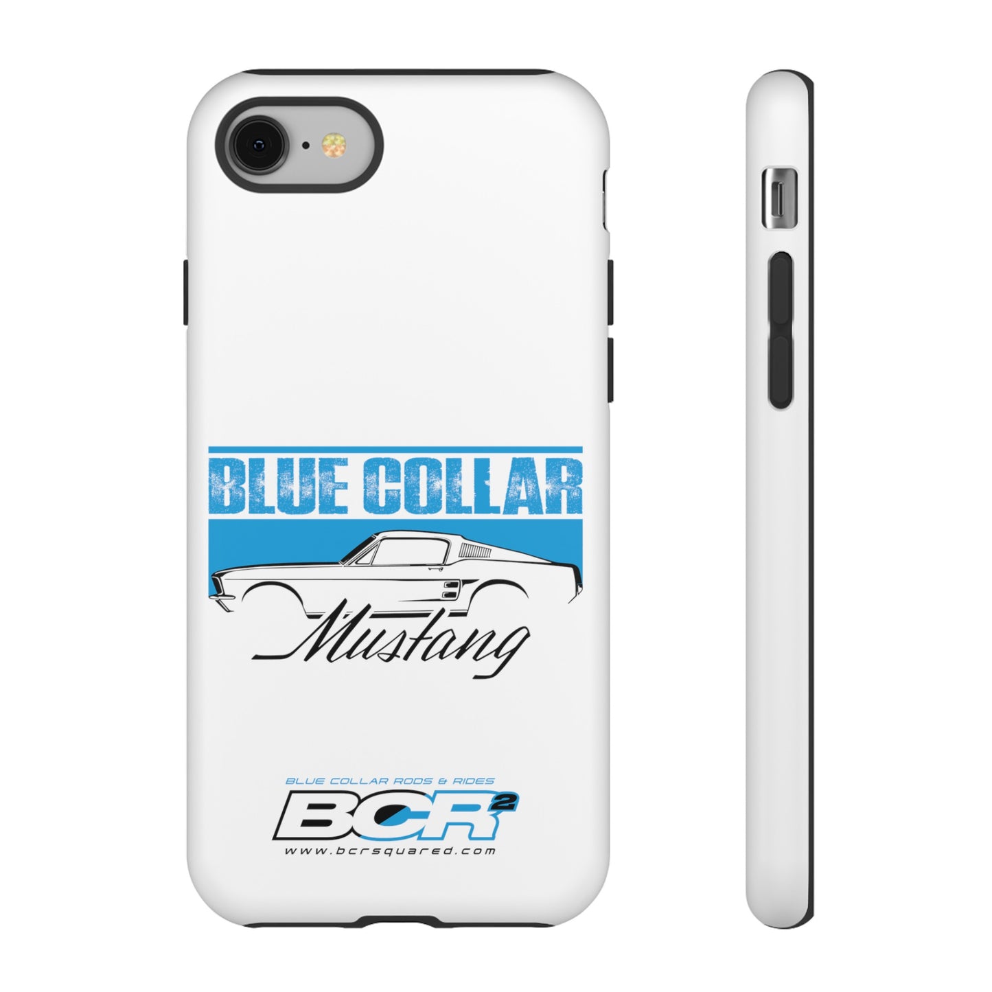 Blue Collar Mustang White Phone Case