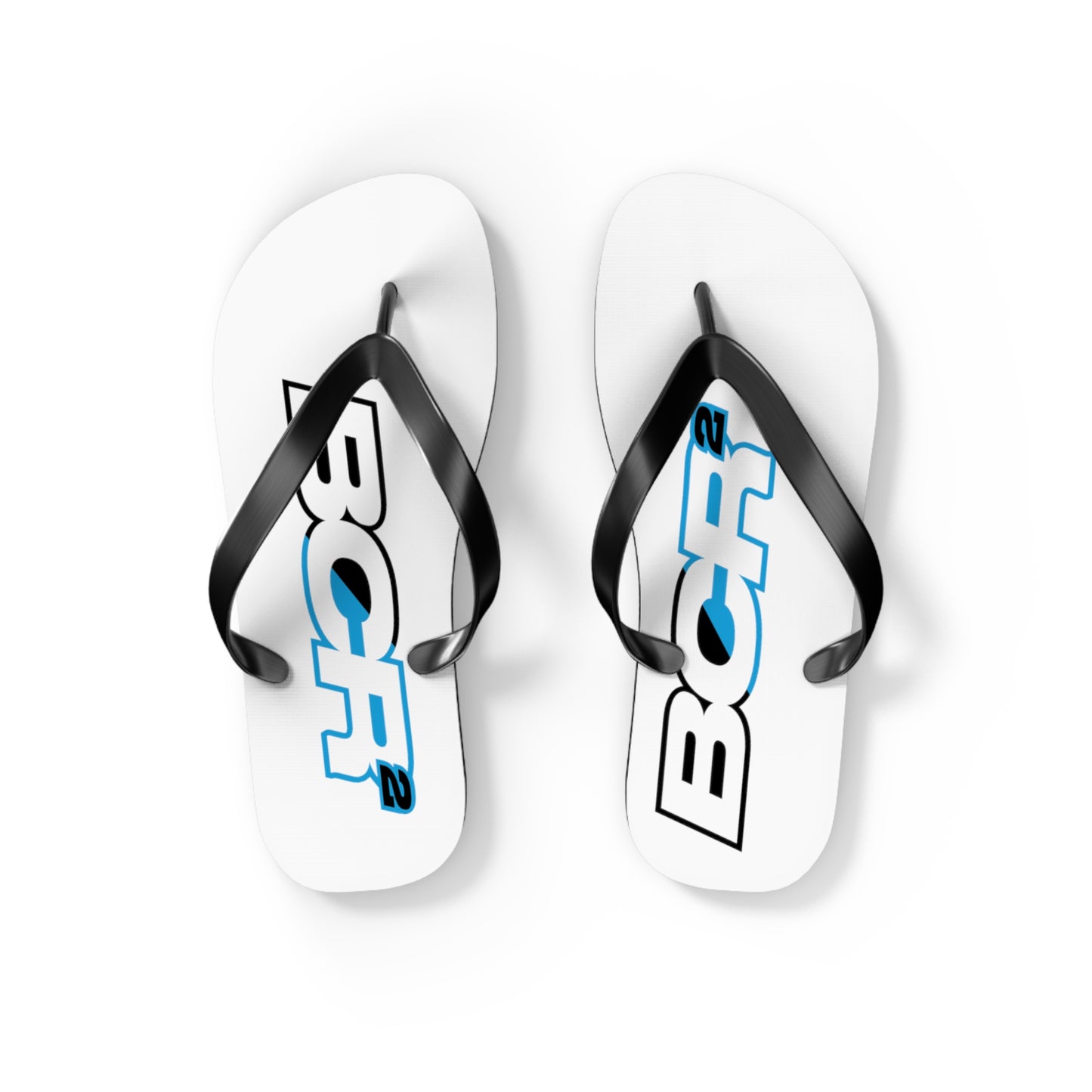 BCR Squared White Flip Flops