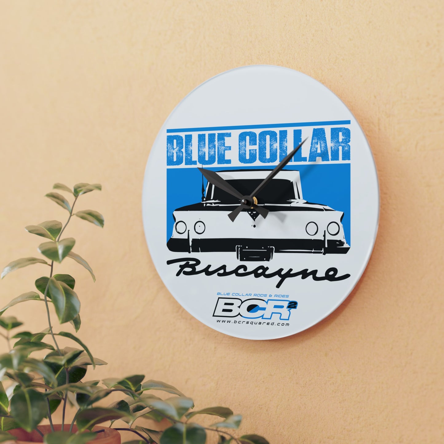 Blue Collar Biscayne Wall Clock