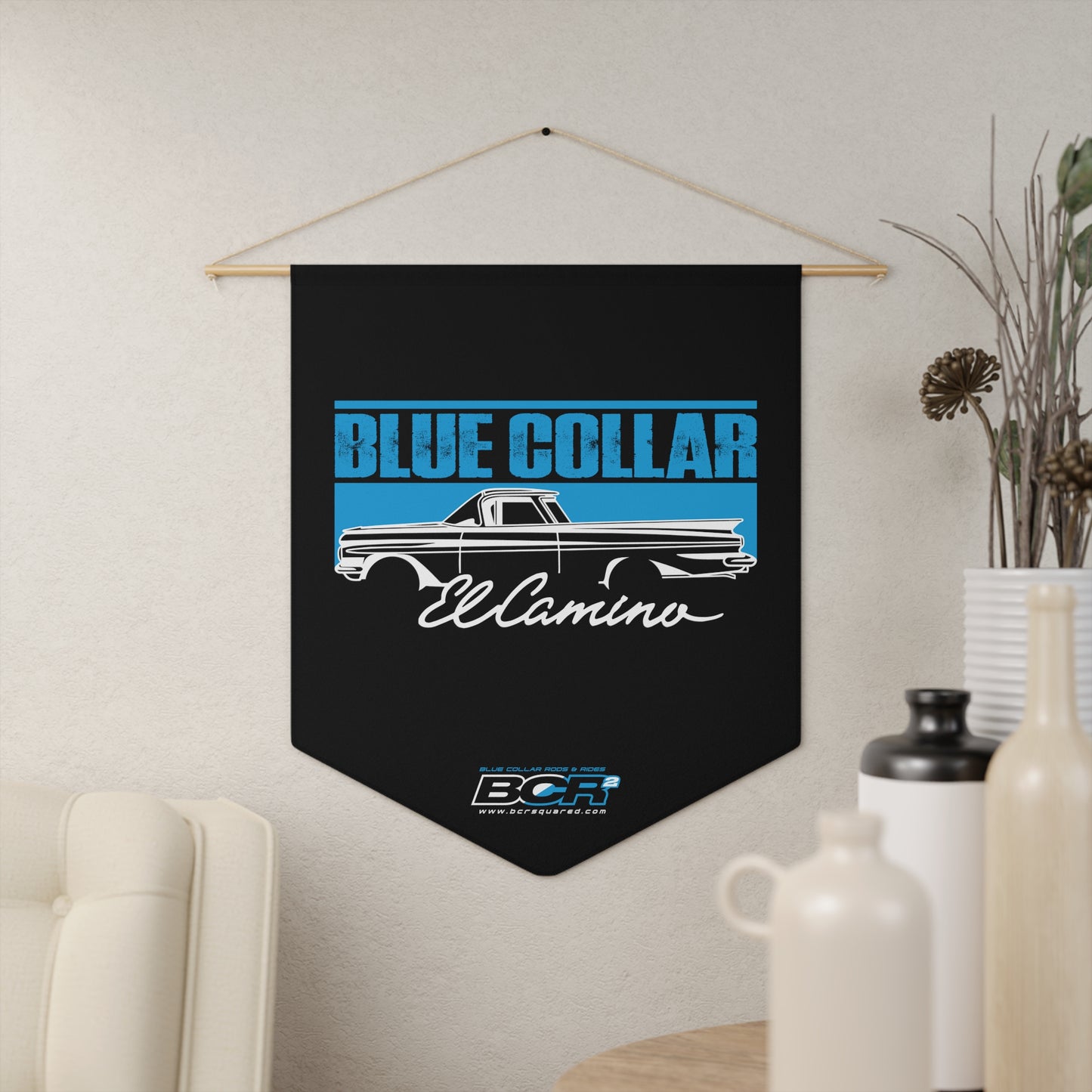 Blue Collar El Camino Pennant Banner