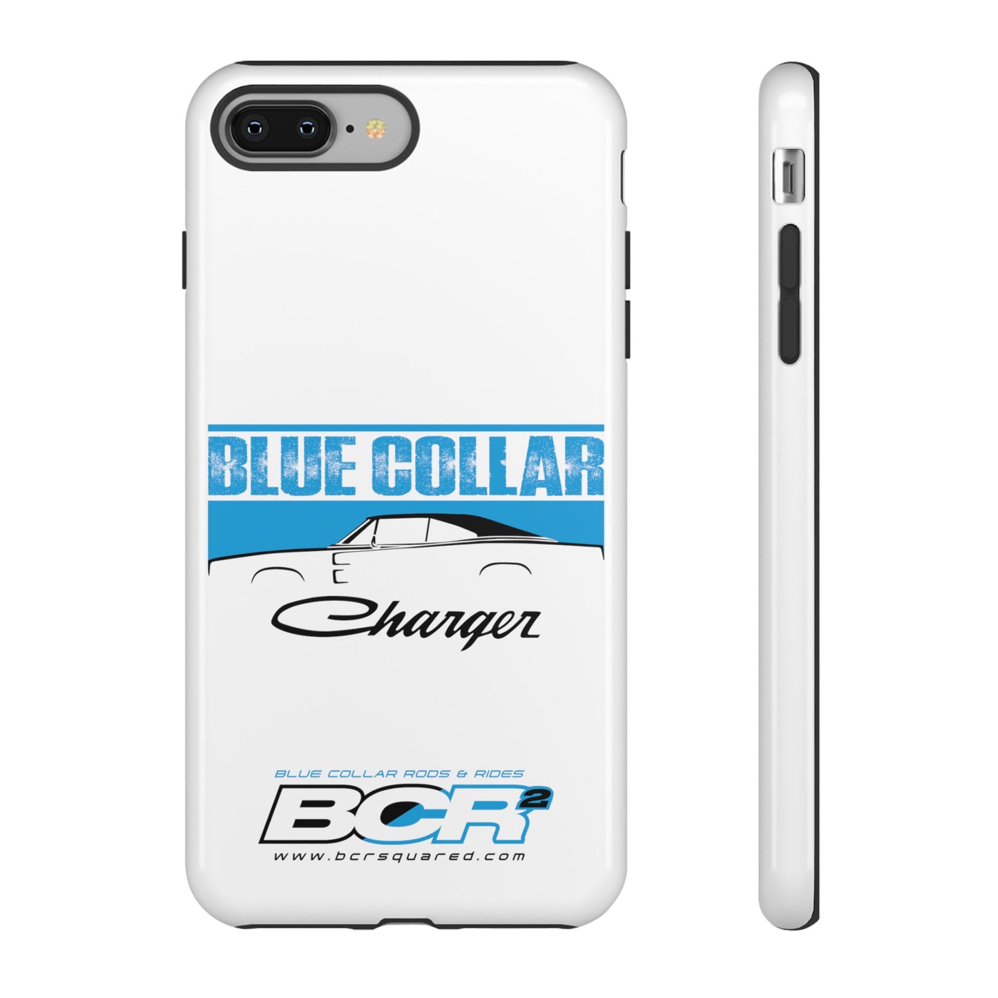 Blue Collar Charger White Phone Cases