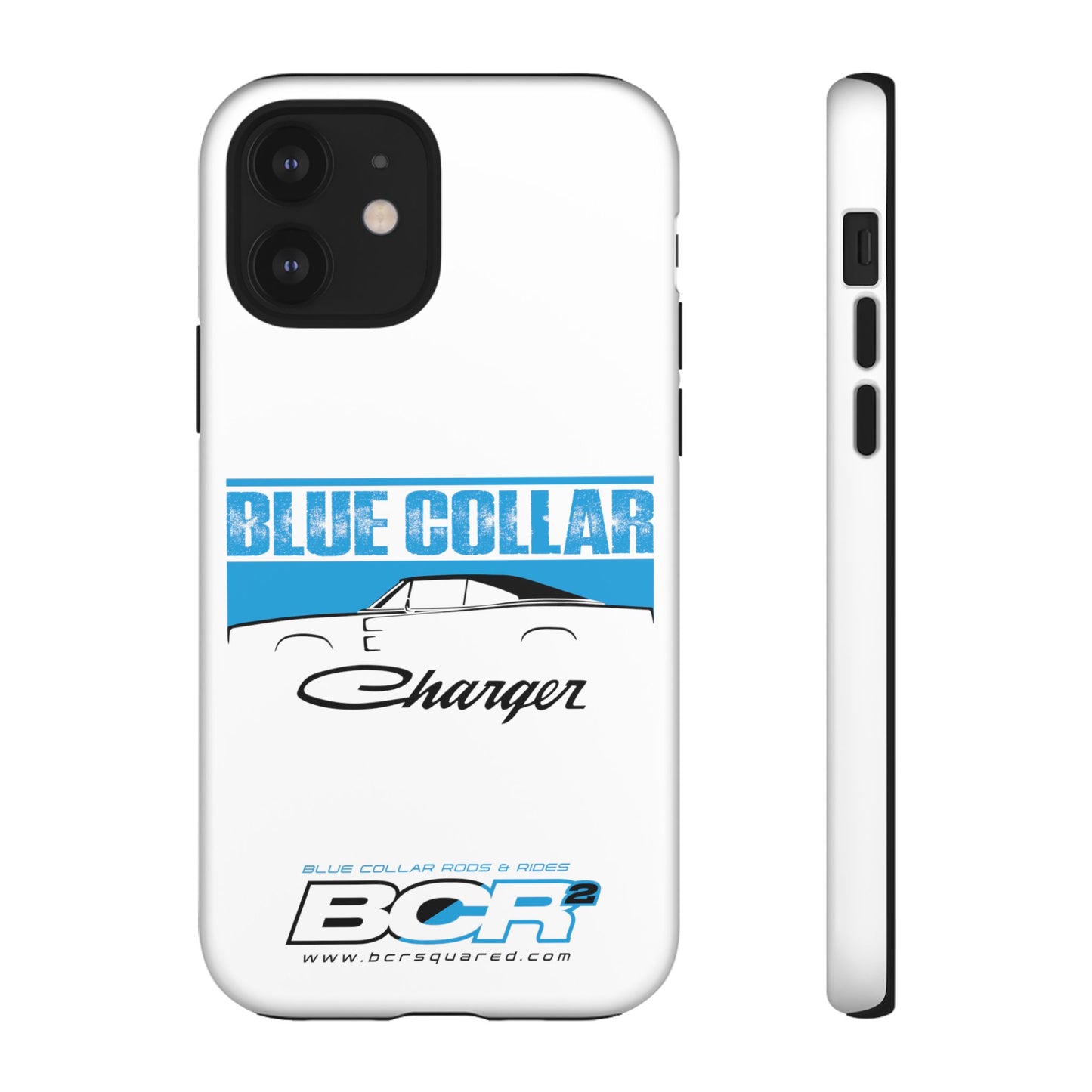 Blue Collar Charger White Phone Cases