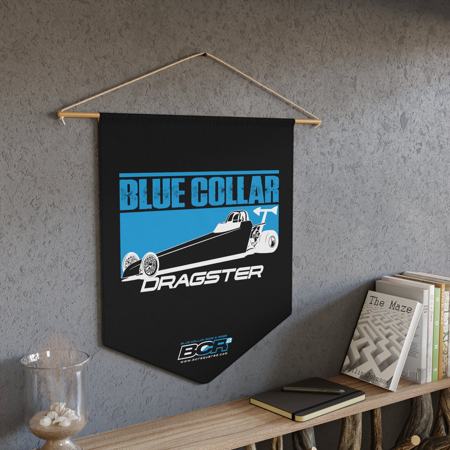 Blue Collar Dragster Pennant Banner