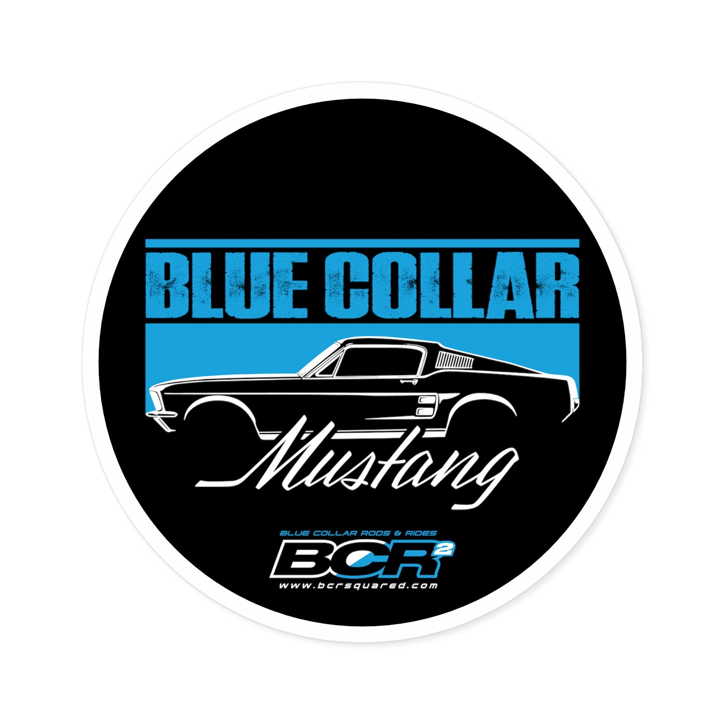 Blue Collar Mustang Sticker