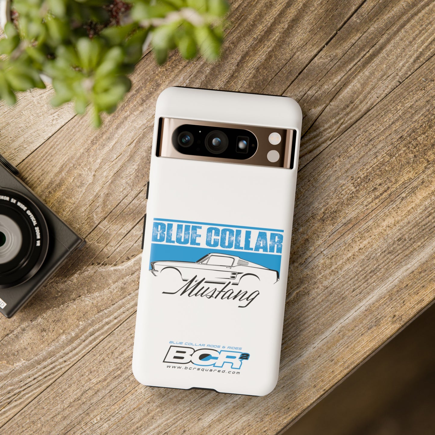 Blue Collar Mustang White Phone Case