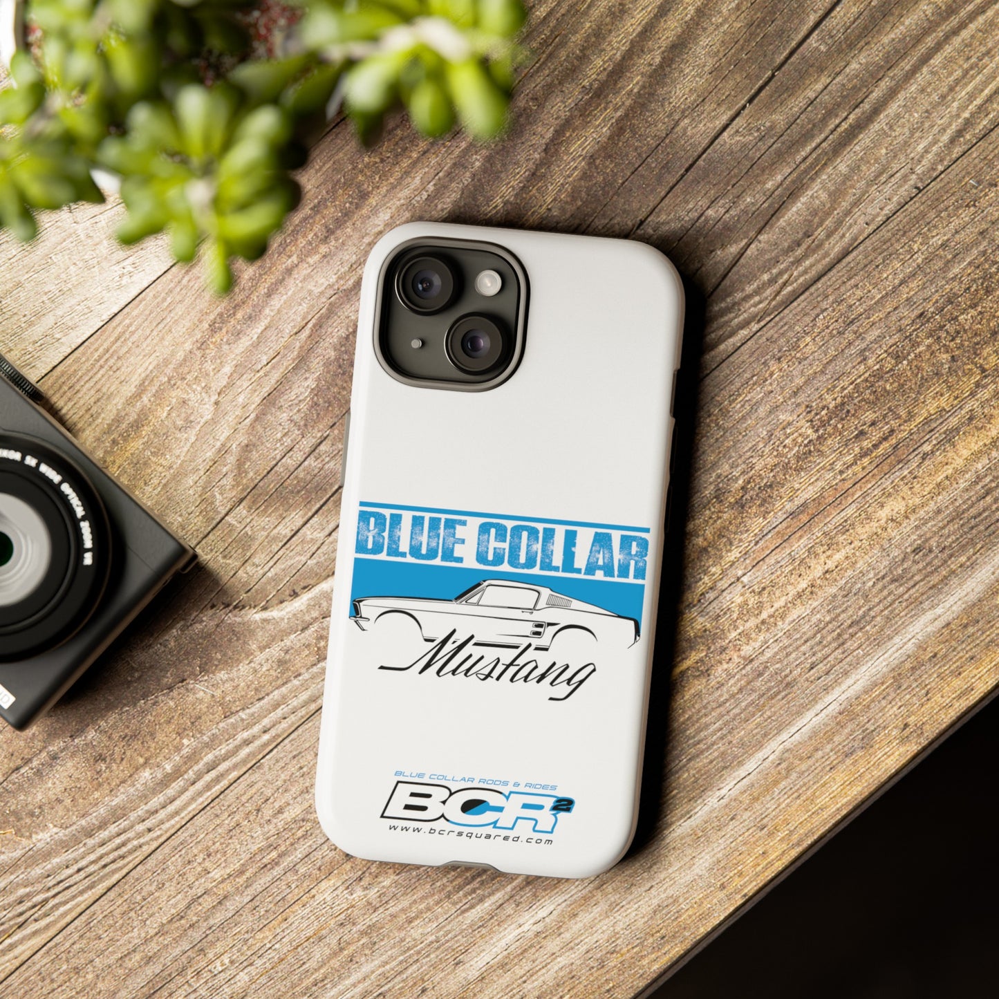 Blue Collar Mustang White Phone Case