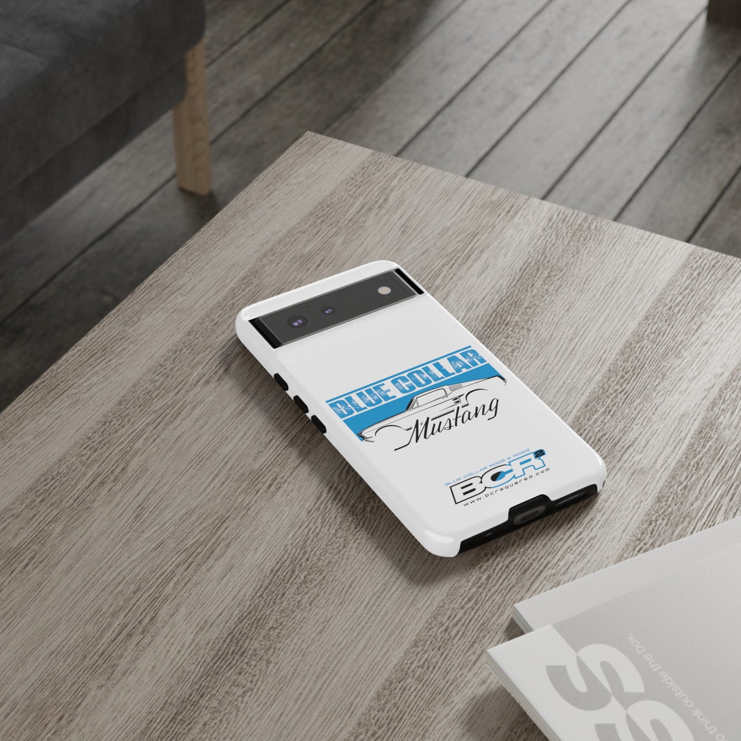 Blue Collar Mustang White Phone Case