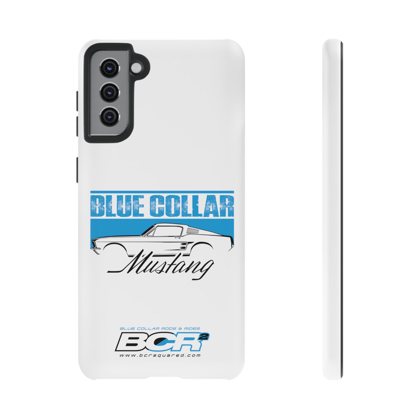 Blue Collar Mustang White Phone Case