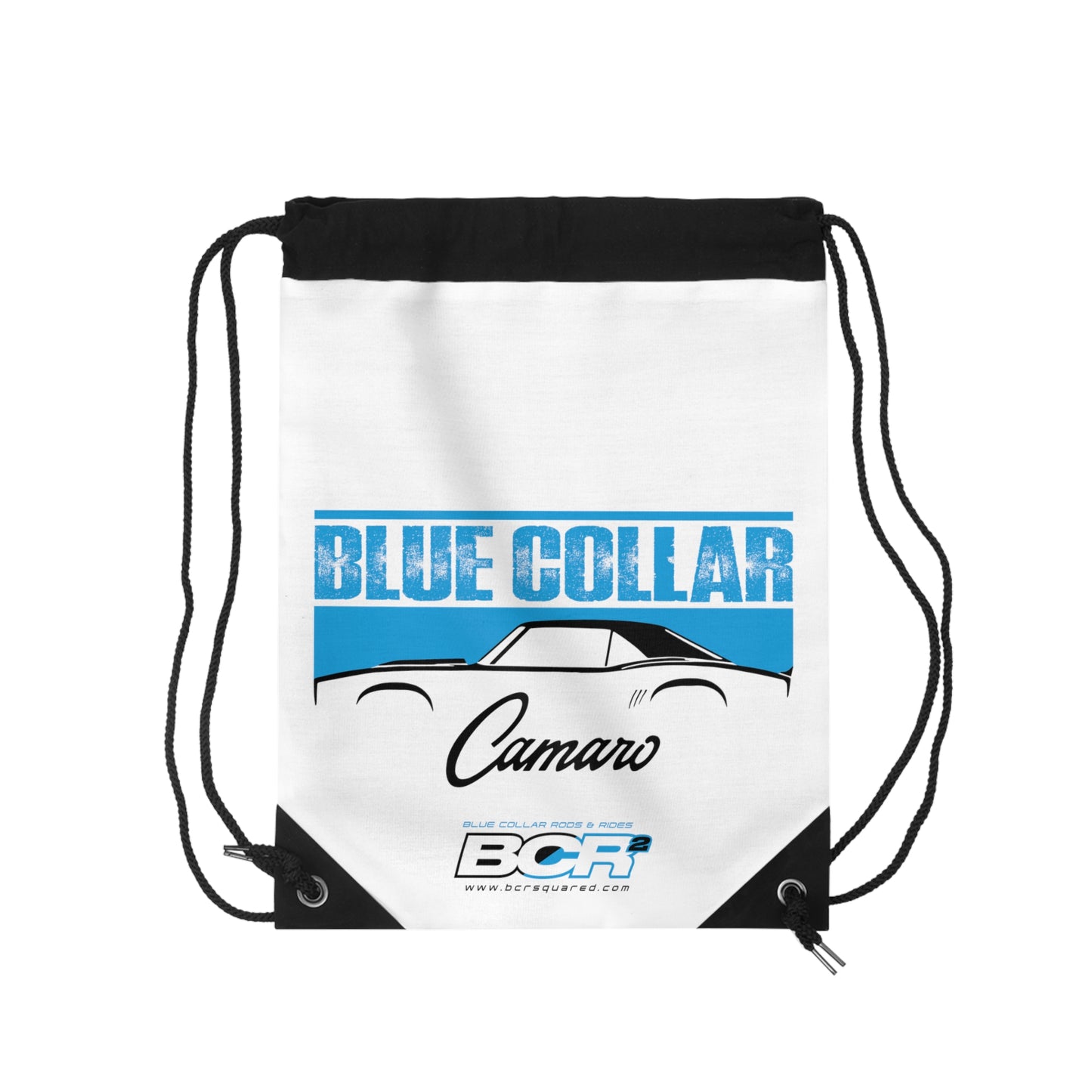 Blue Collar 1st Gen Camaro White Drawstring Bag