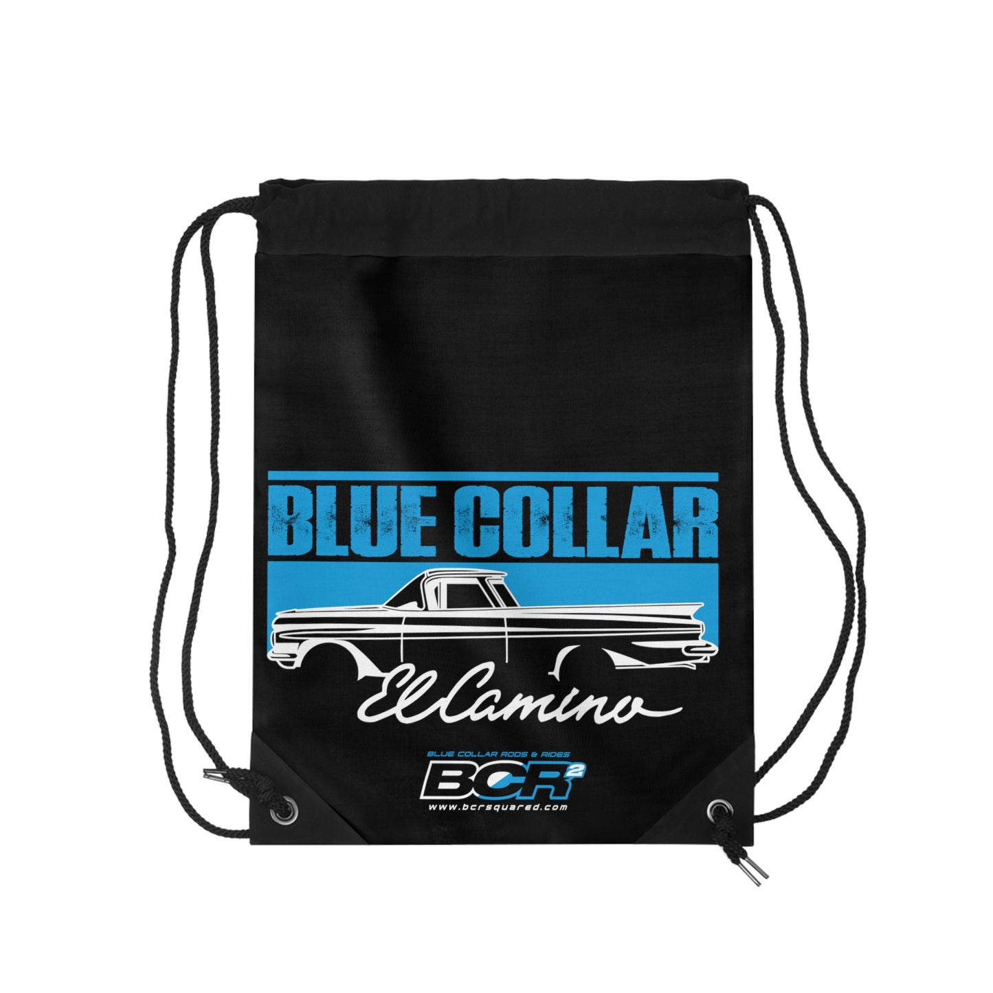 Blue Collar El Camino Black Drawstring Bag