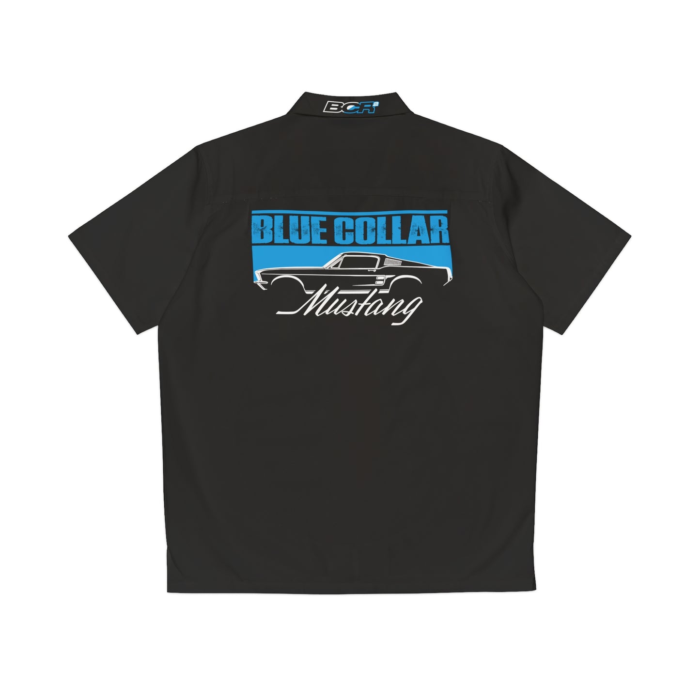 Blue Collar Mustang Black Hawaiian Shirt