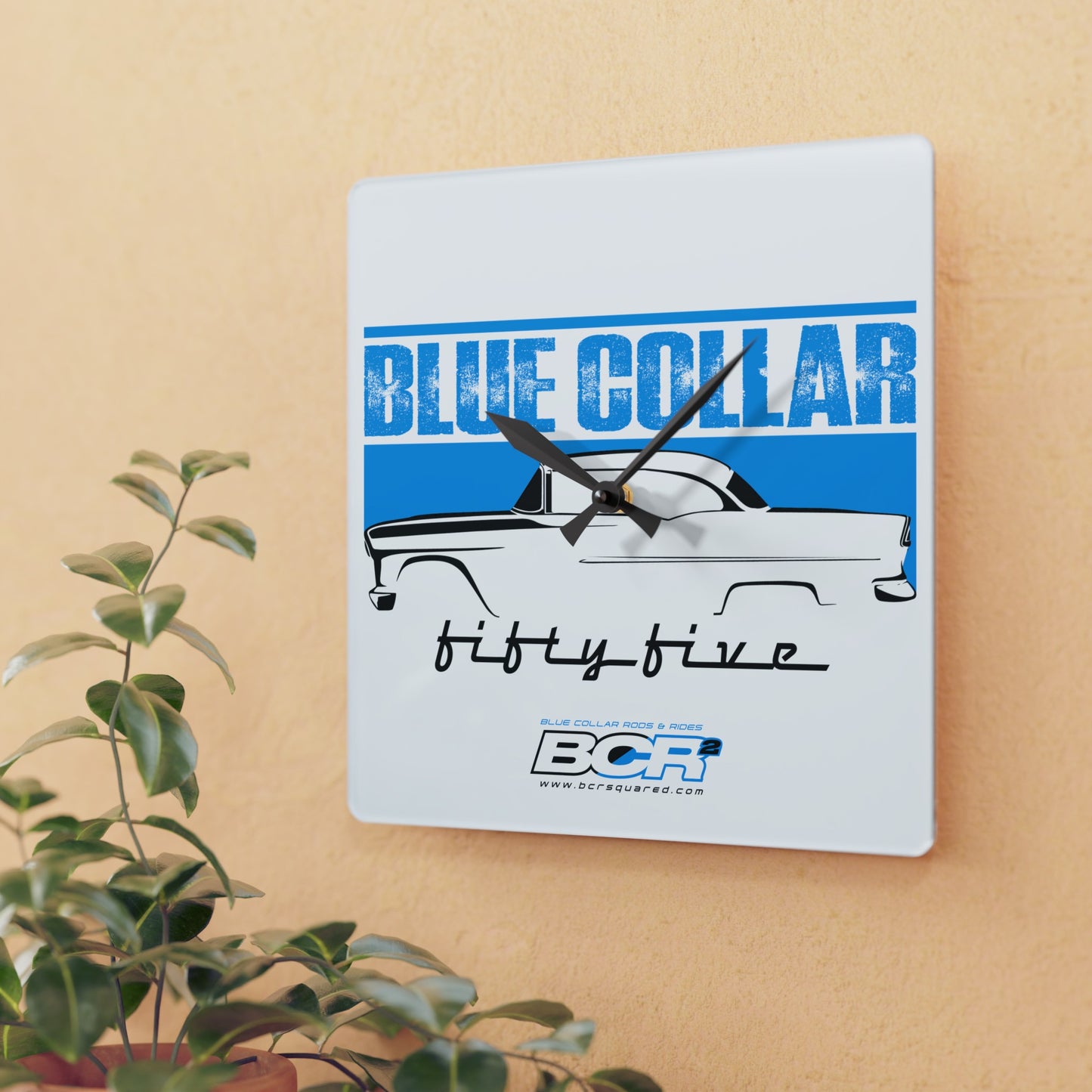 Blue Collar Fifty Five Wall Clock