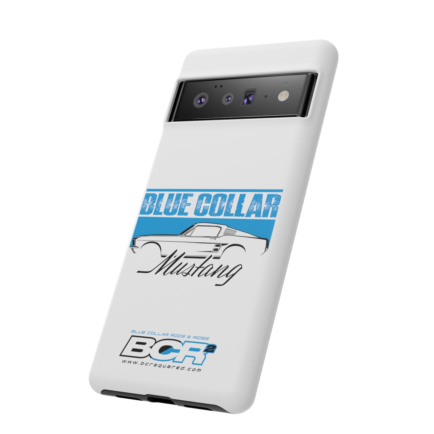 Blue Collar Mustang White Phone Case