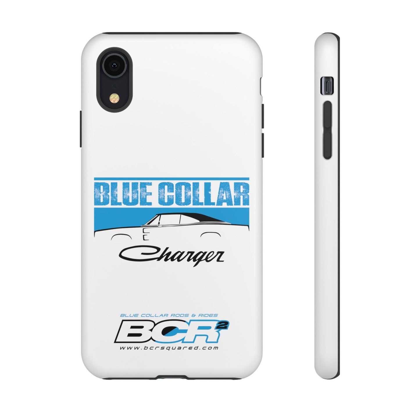 Blue Collar Charger White Phone Cases