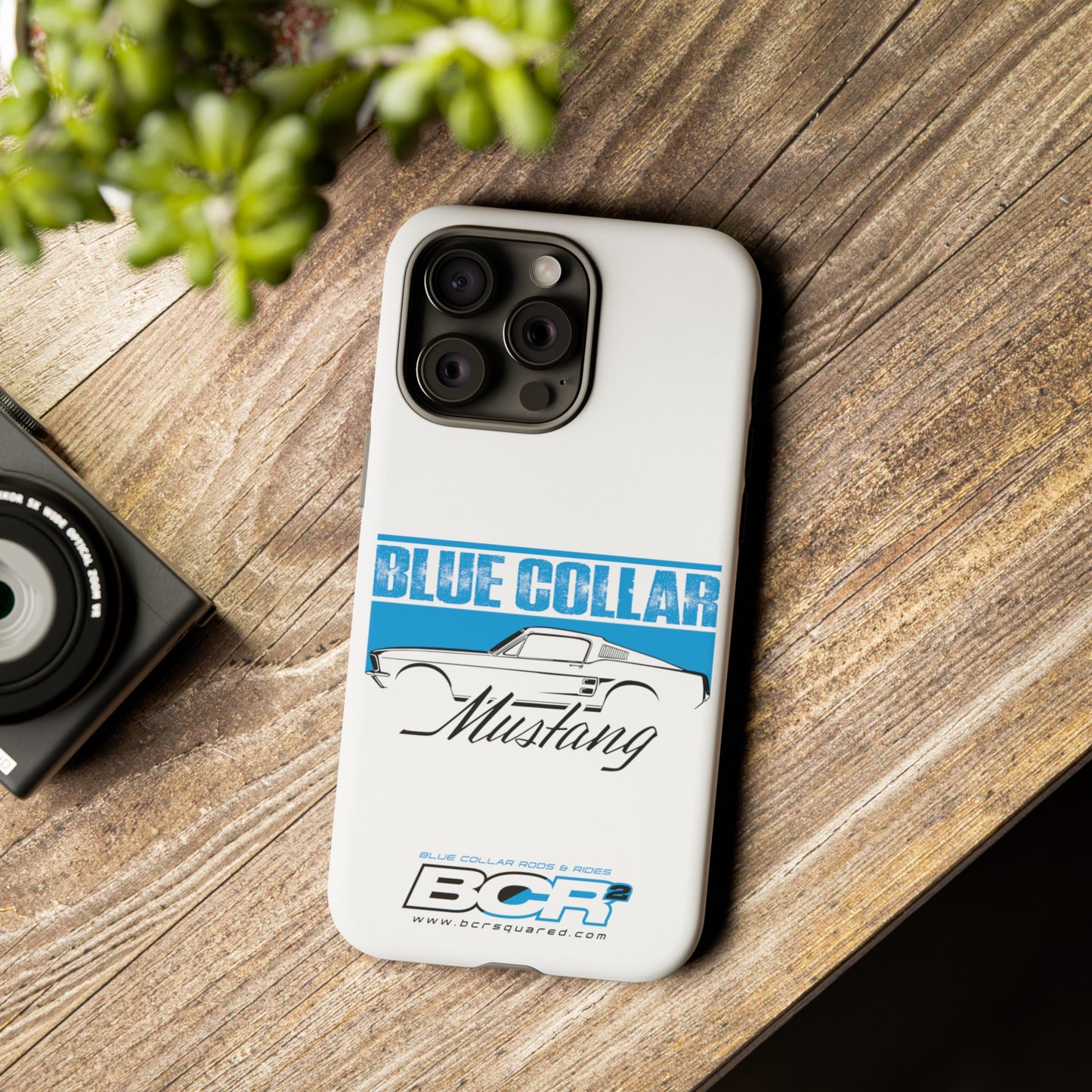 Blue Collar Mustang White Phone Case