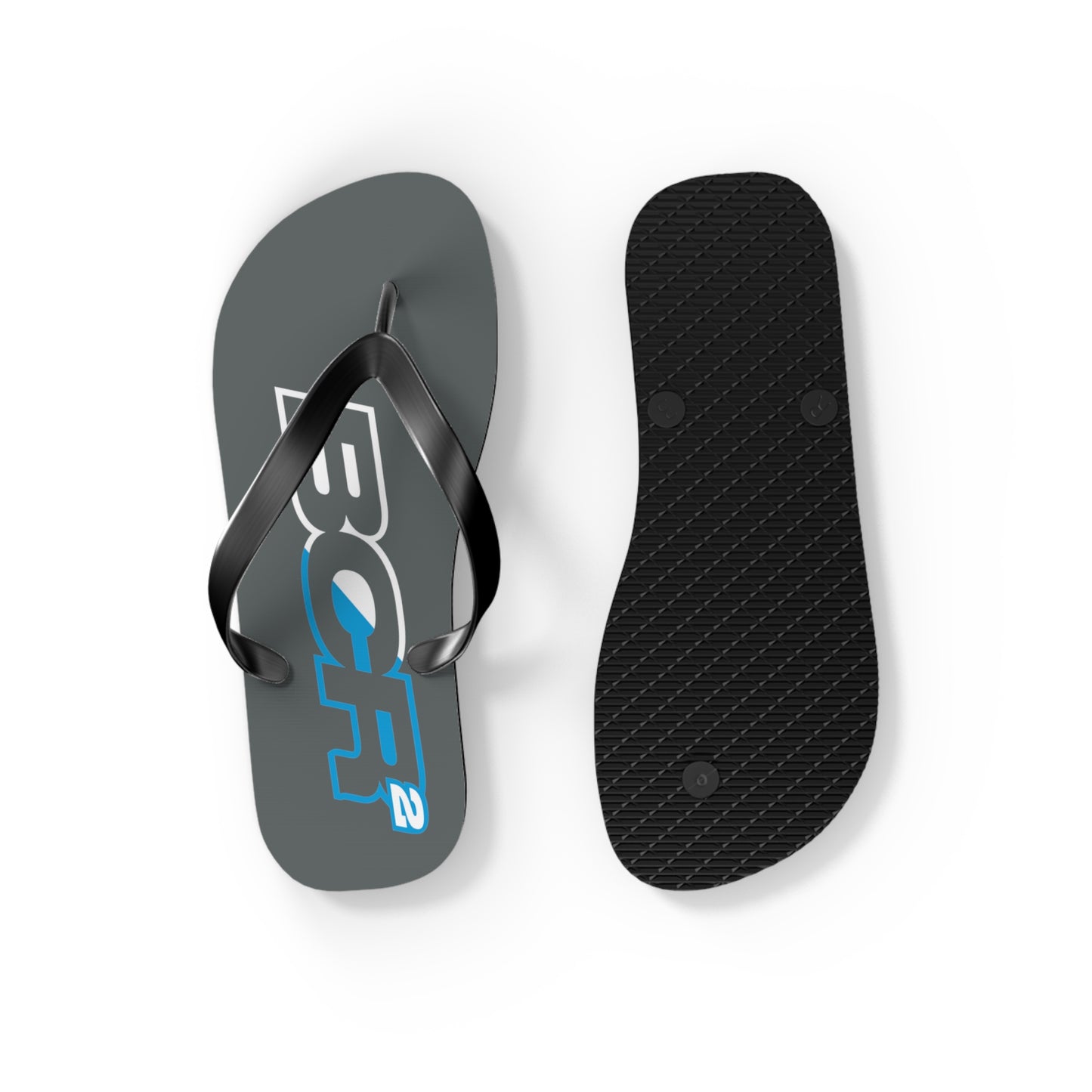 BCR Squared Gray Flip Flops