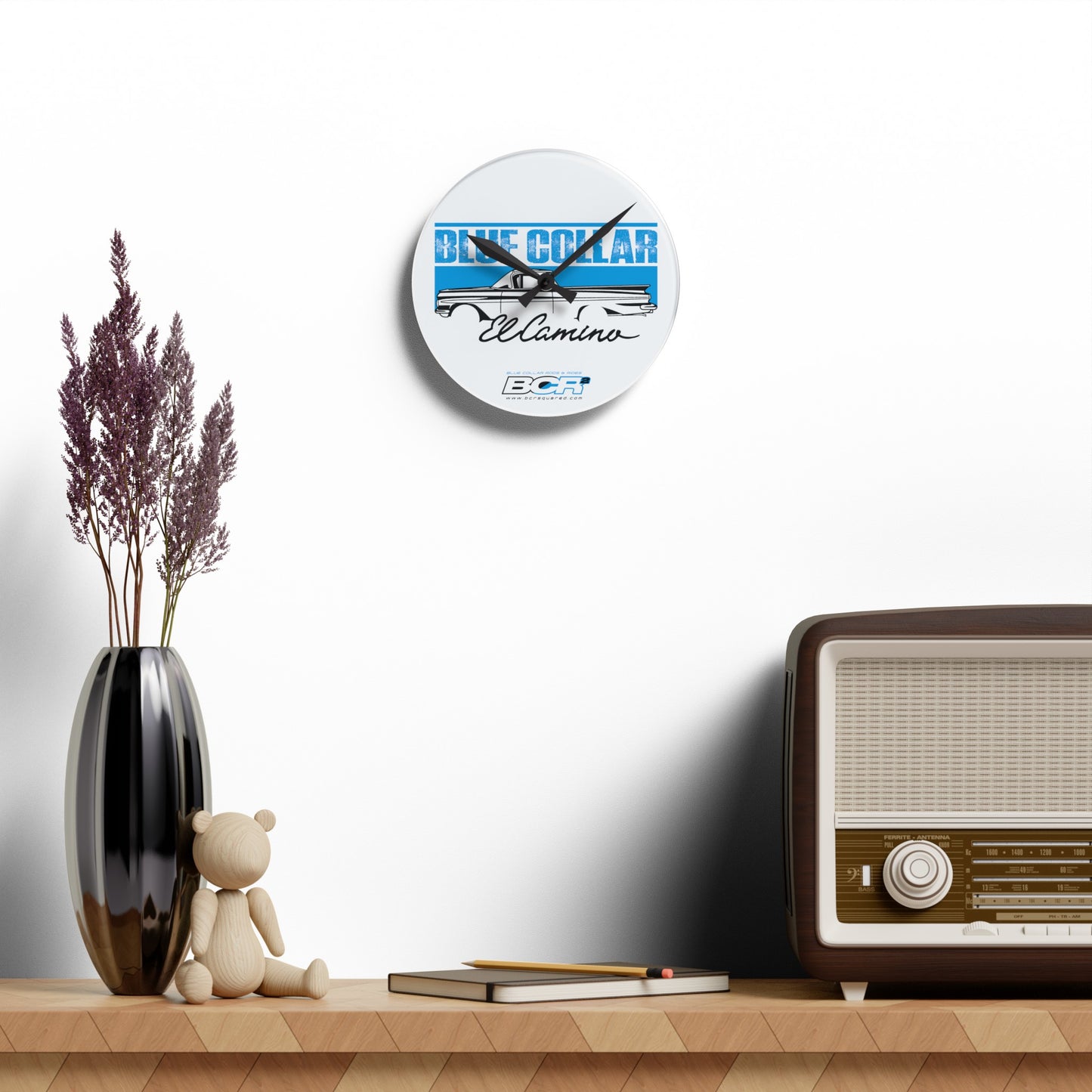 Blue Collar El Camino Wall Clock