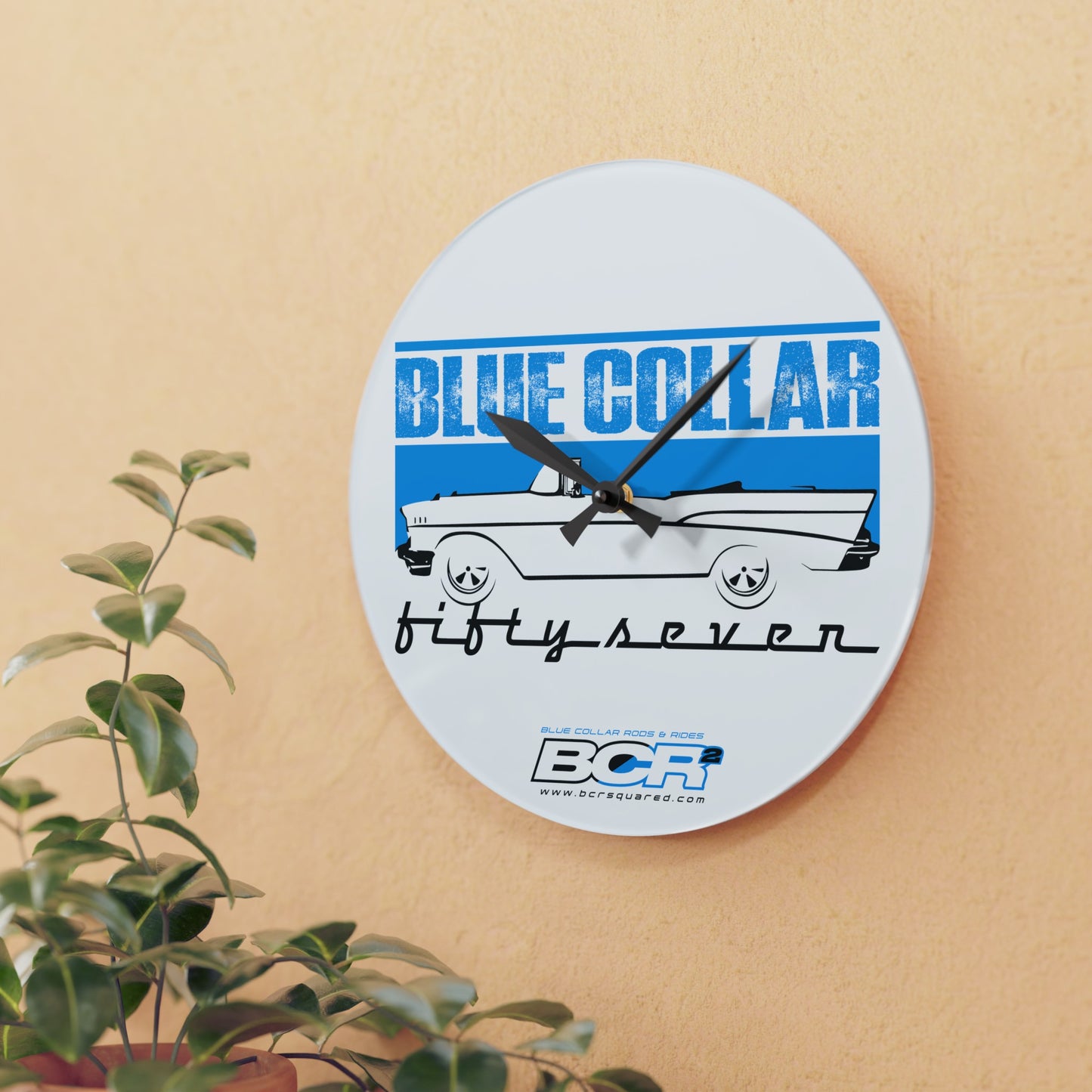 Blue Collar Fifty Seven Wall Clock