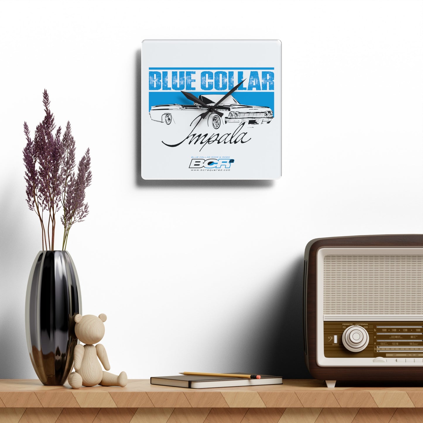 Blue Collar Impala Wall Clock