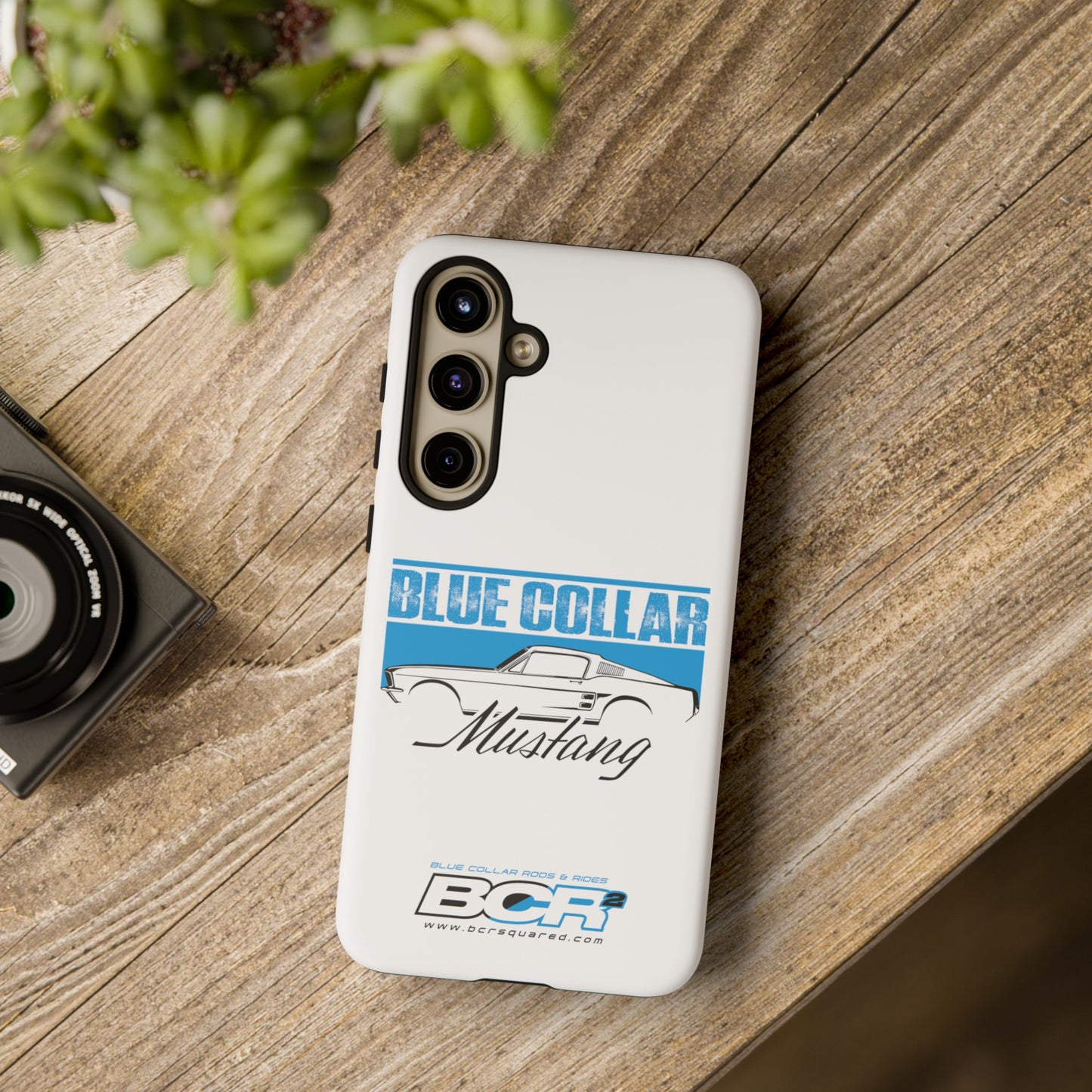 Blue Collar Mustang White Phone Case