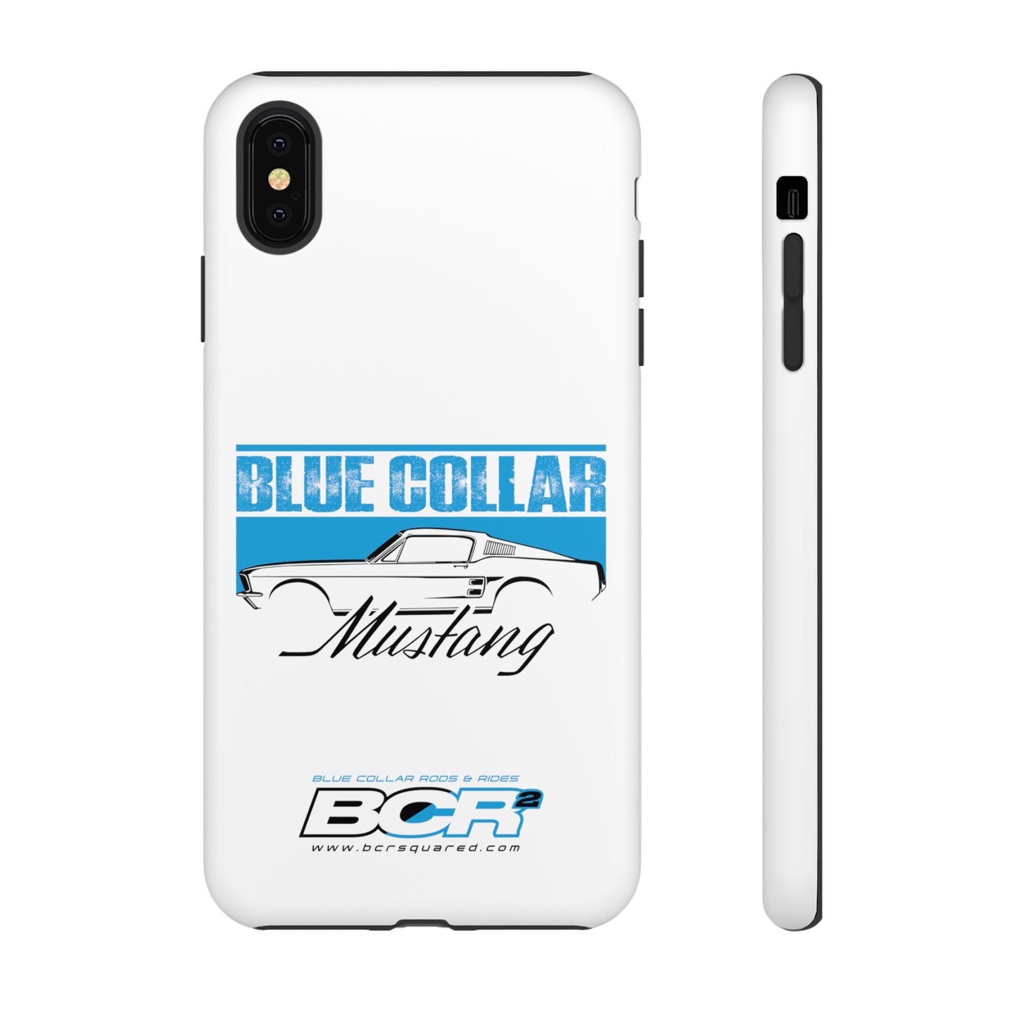 Blue Collar Mustang White Phone Case