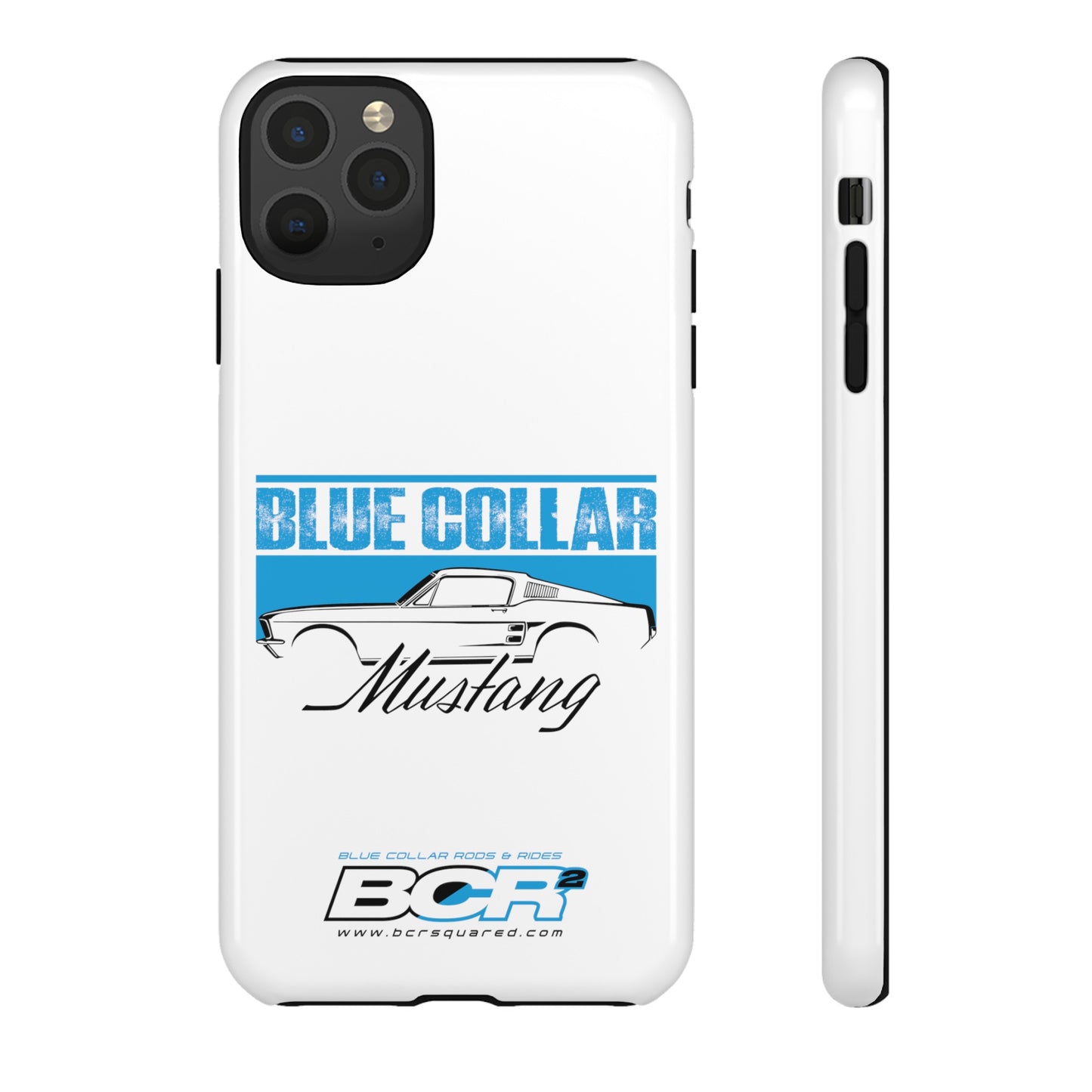 Blue Collar Mustang White Phone Case