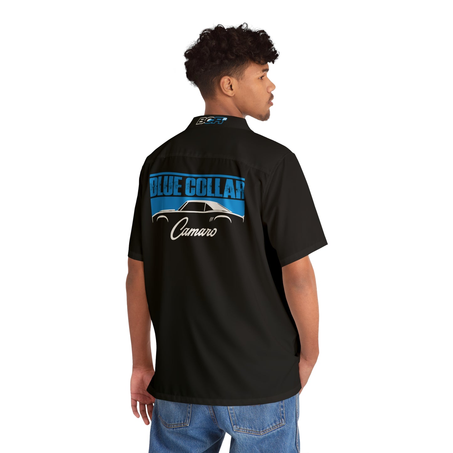 Blue Collar 1st Gen Camaro Black Hawaiian Shirt