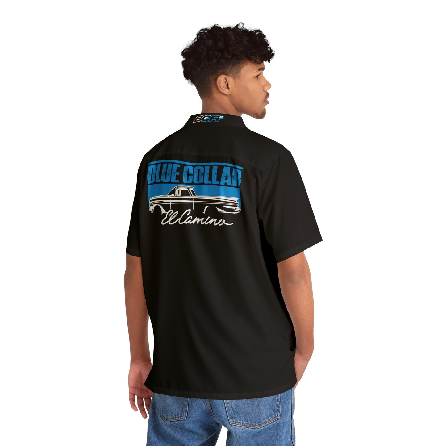 Blue Collar El Camino Black Hawaiian Shirt