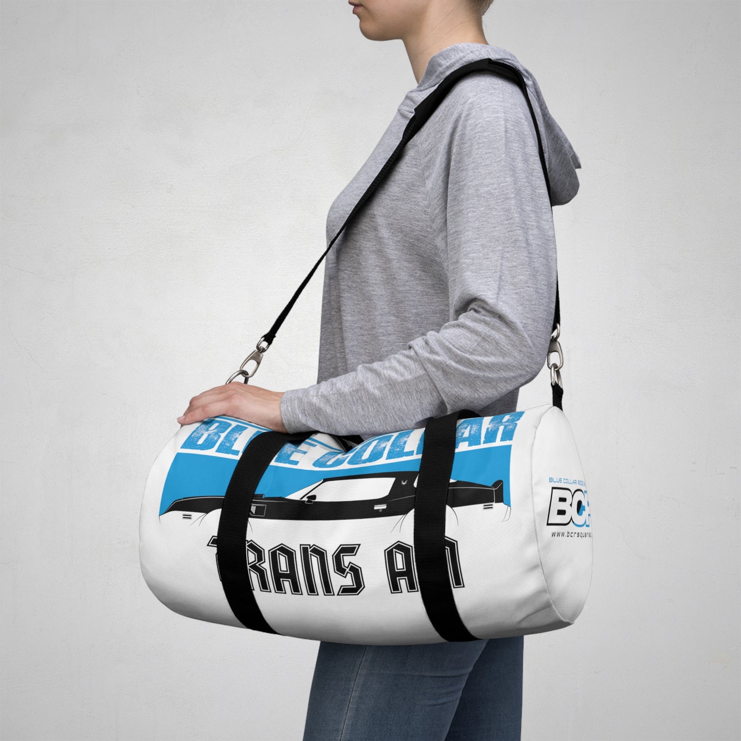 Blue Collar Trans Am White Duffel Bag