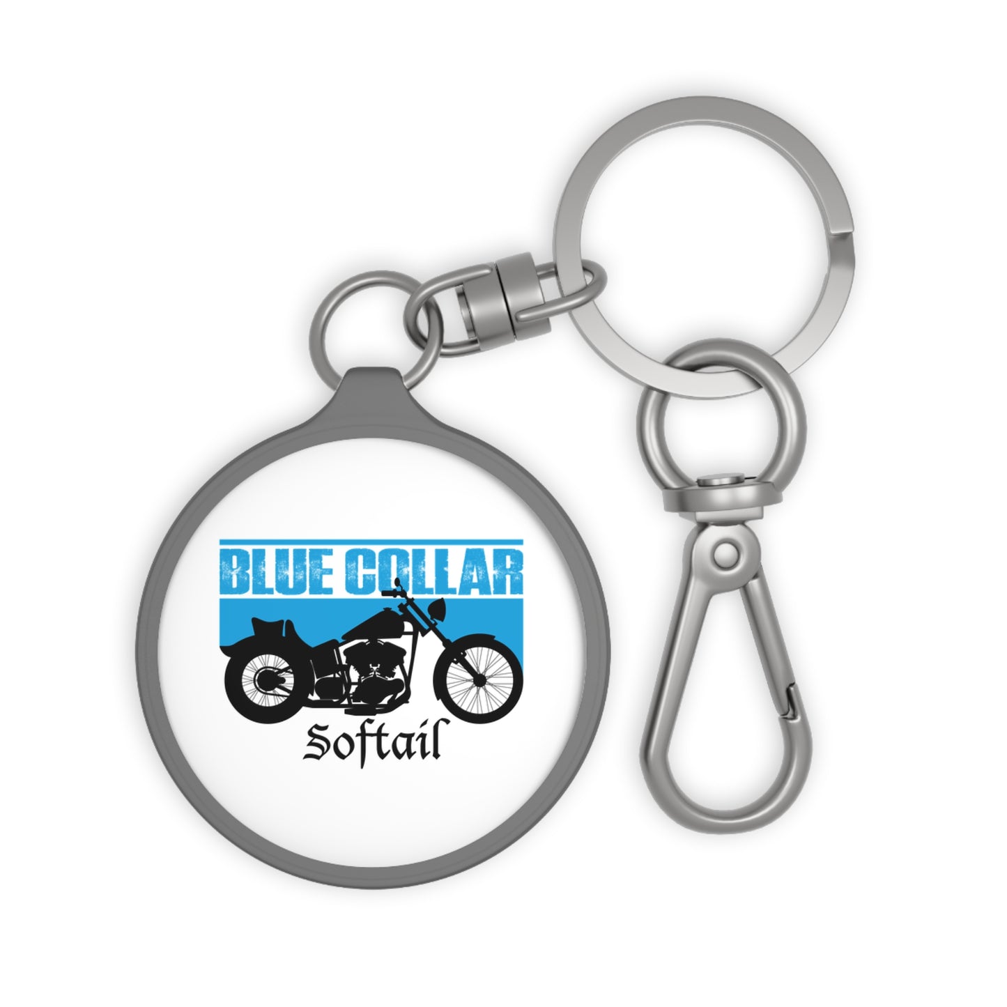 Blue Collar Softail Keychain