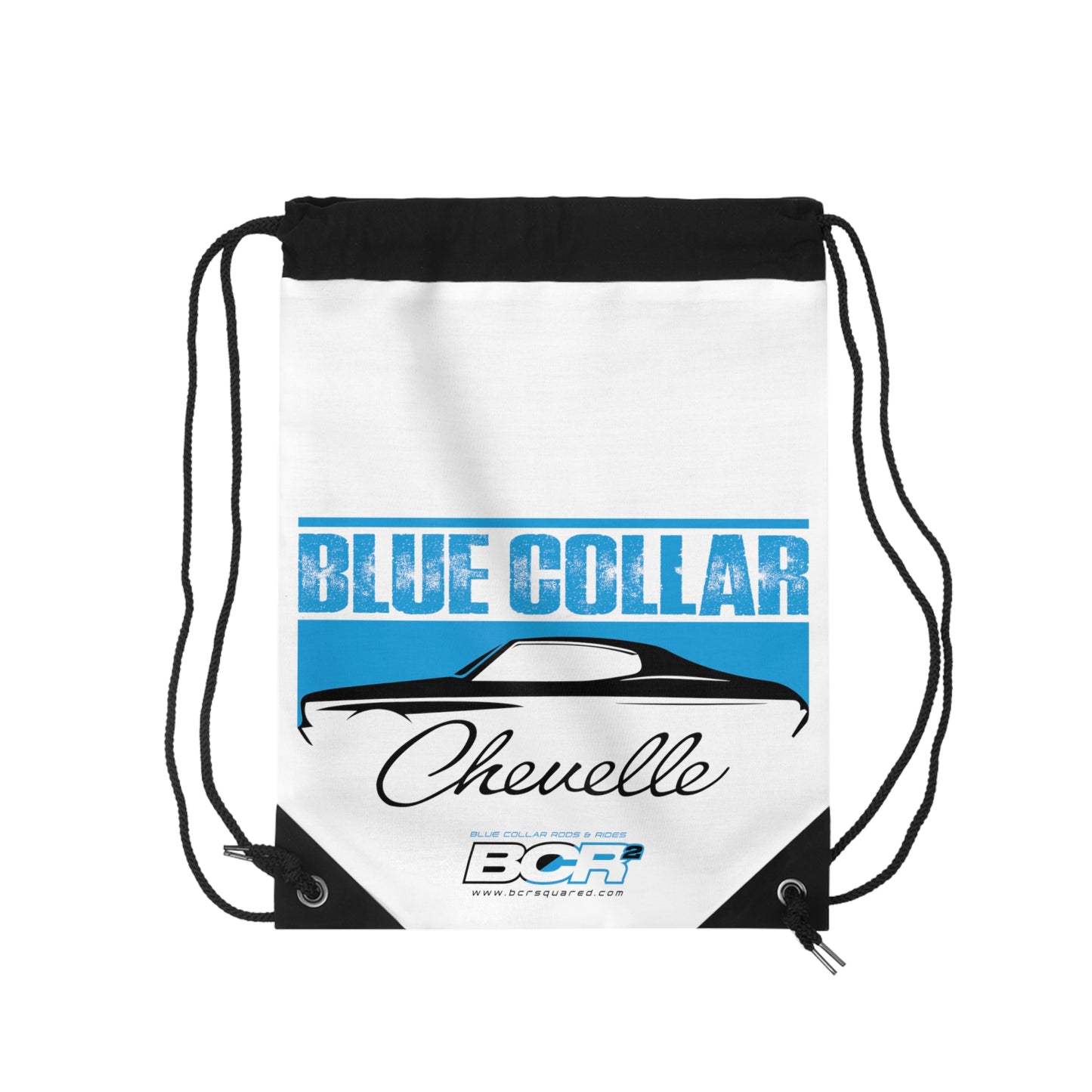 Blue Collar Chevelle White Drawstring Bag