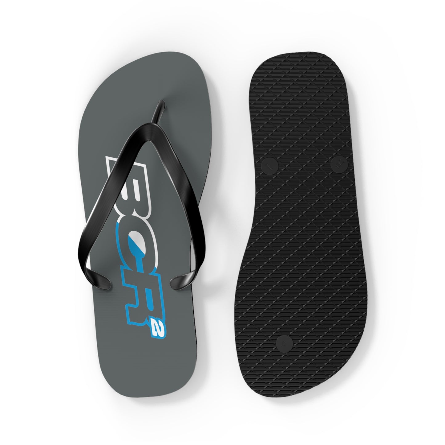 BCR Squared Gray Flip Flops