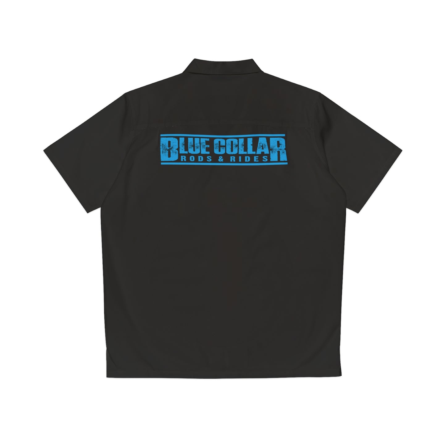 Blue Collar Block Logo Black Hawaiian Shirt