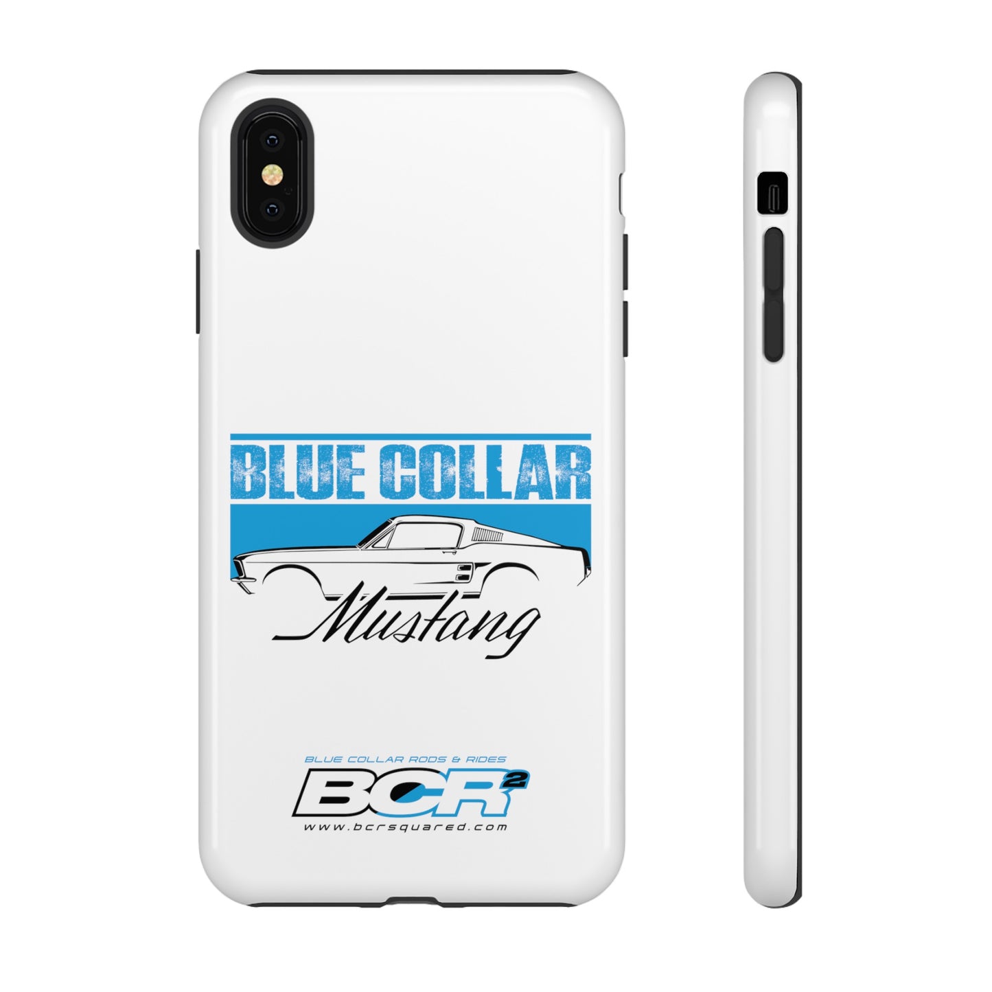 Blue Collar Mustang White Phone Case