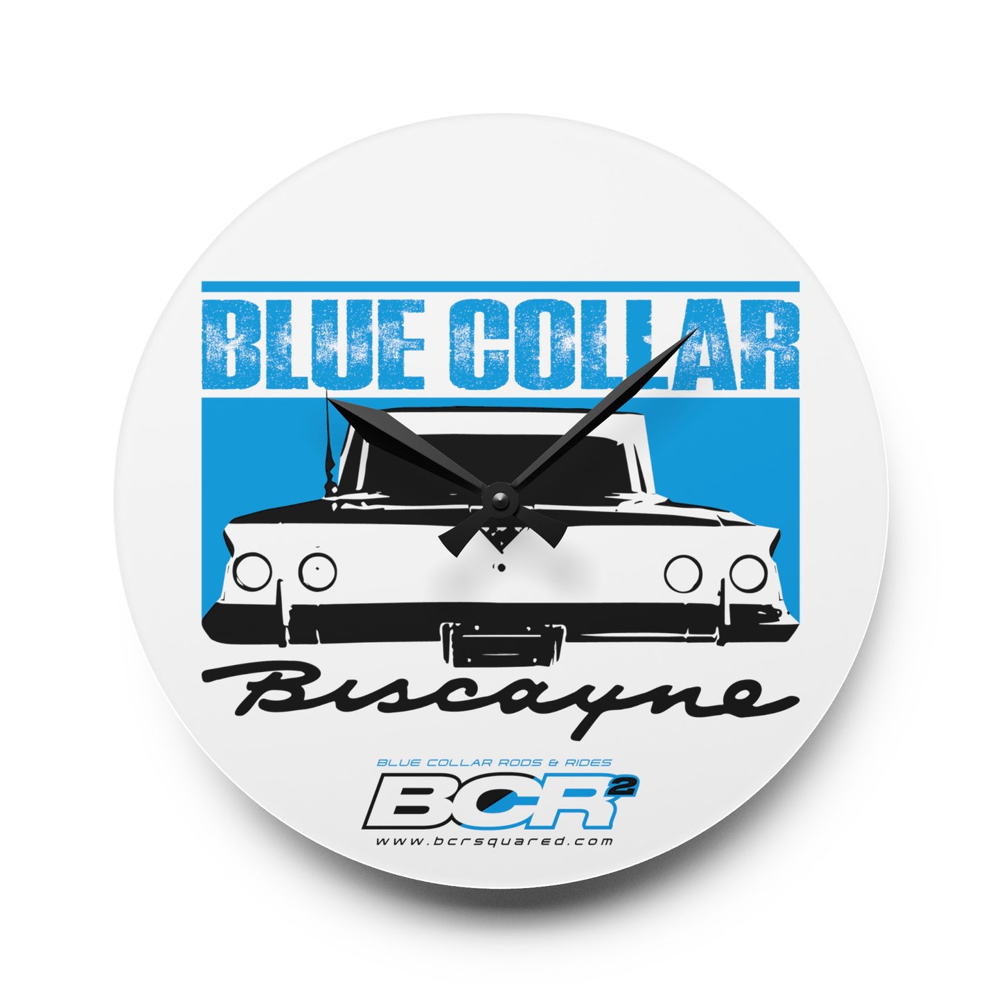 Blue Collar Biscayne Wall Clock