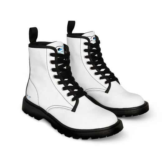 BCR Squared White Canvas Boots