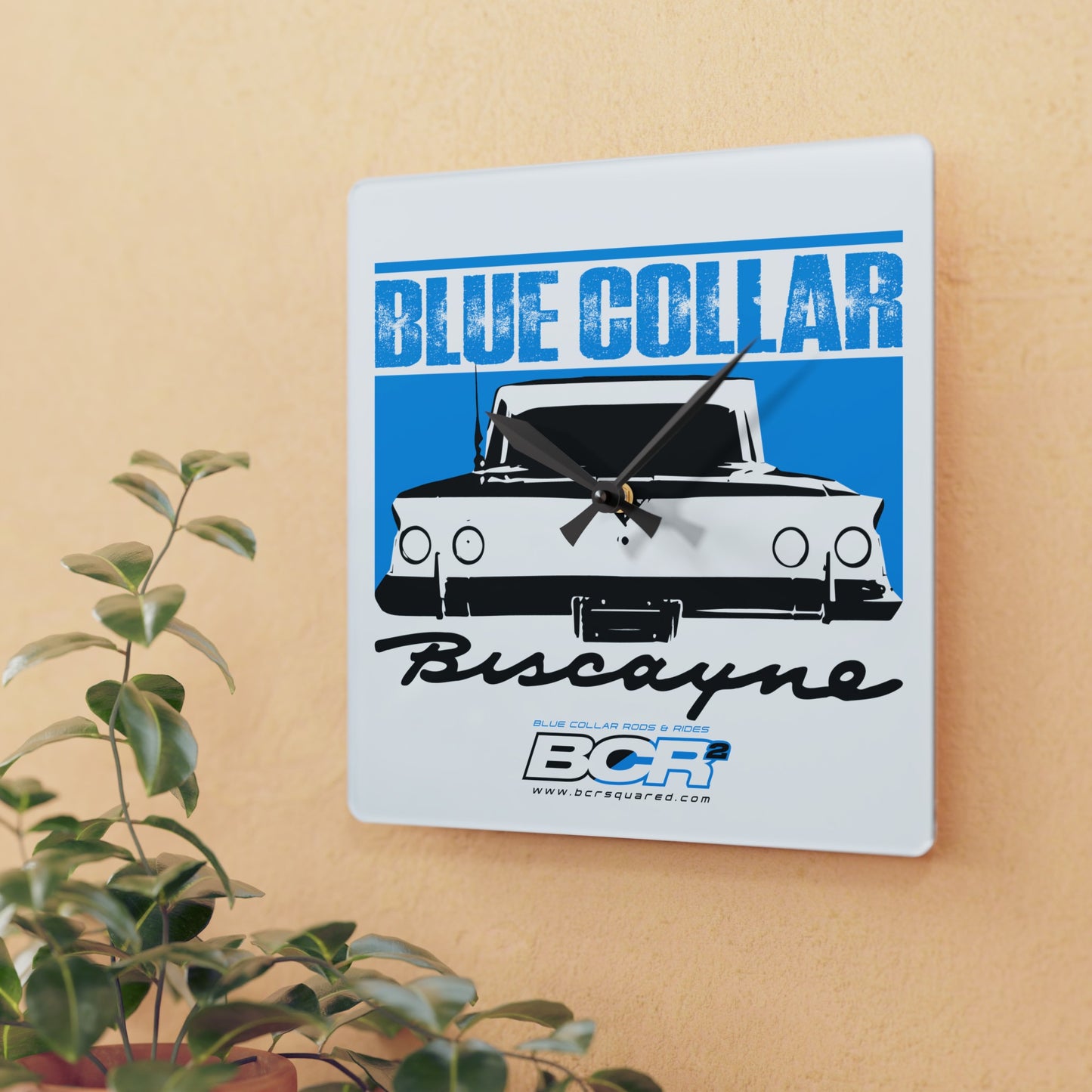 Blue Collar Biscayne Wall Clock