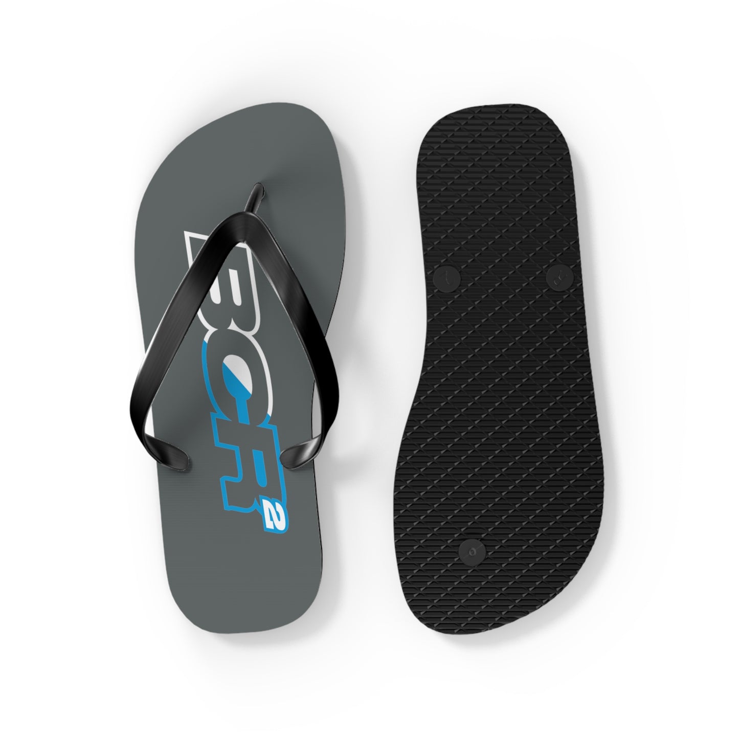 BCR Squared Gray Flip Flops