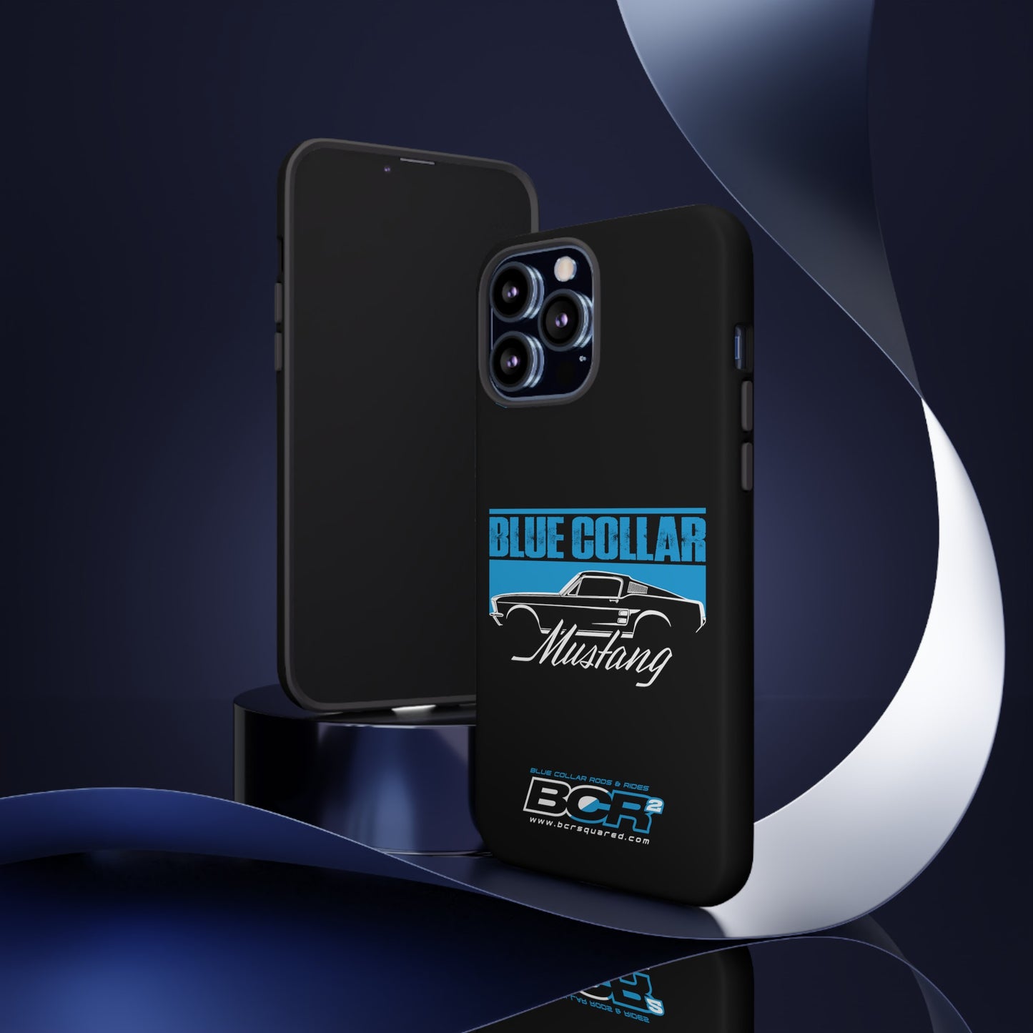 Blue Collar Mustang Black Phone Case